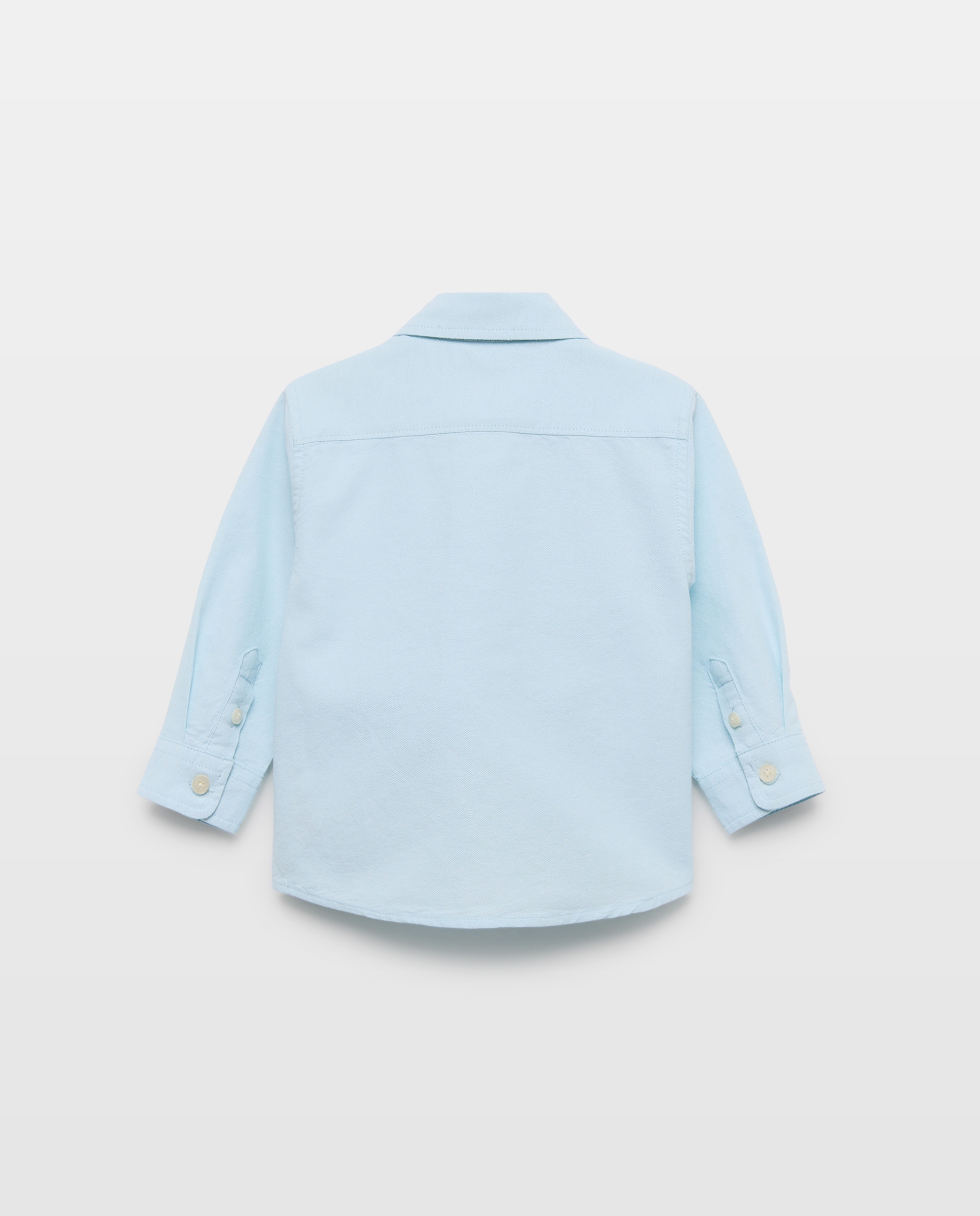 Camisa de bebé oxford lavado lisa 410 Azul claro-2