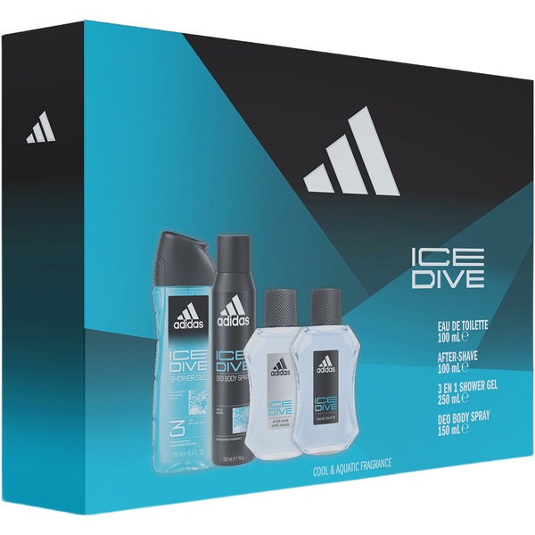 Ice Dive Schuber mit Eau de Toilette 100 ml + Aftershave 100 ml + Duschgel 3 in 1 250 ml + Deo Bodyspray 150 ml