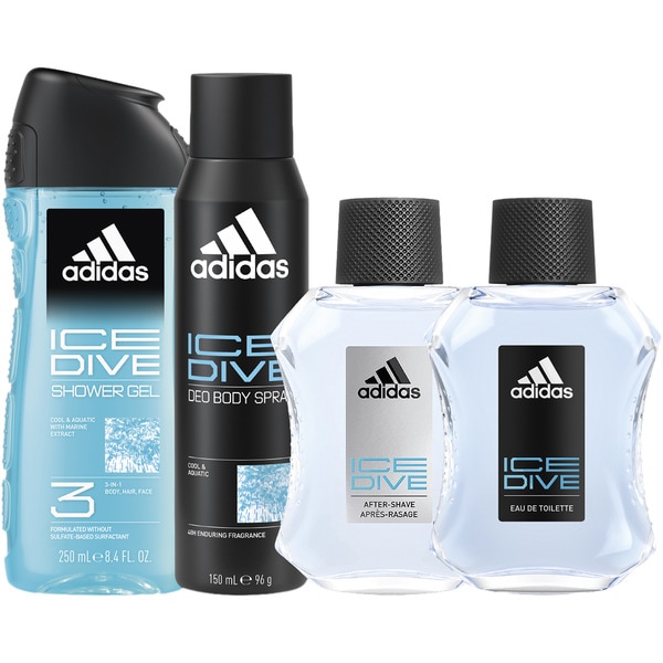 Ice Dive Schuber mit Eau de Toilette 100 ml + Aftershave 100 ml + Duschgel 3 in 1 250 ml + Deo Bodyspray 150 ml