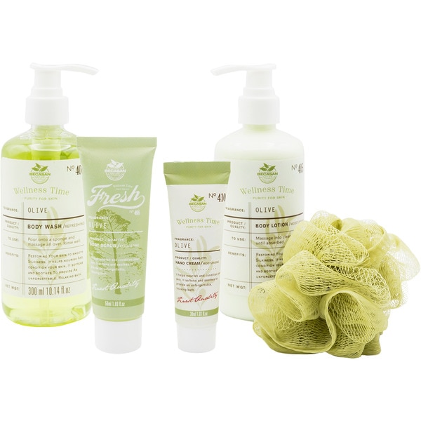 Box Wellness Time Olive mit Body Wash + Bodylotion + Handcreme + Body Scrub