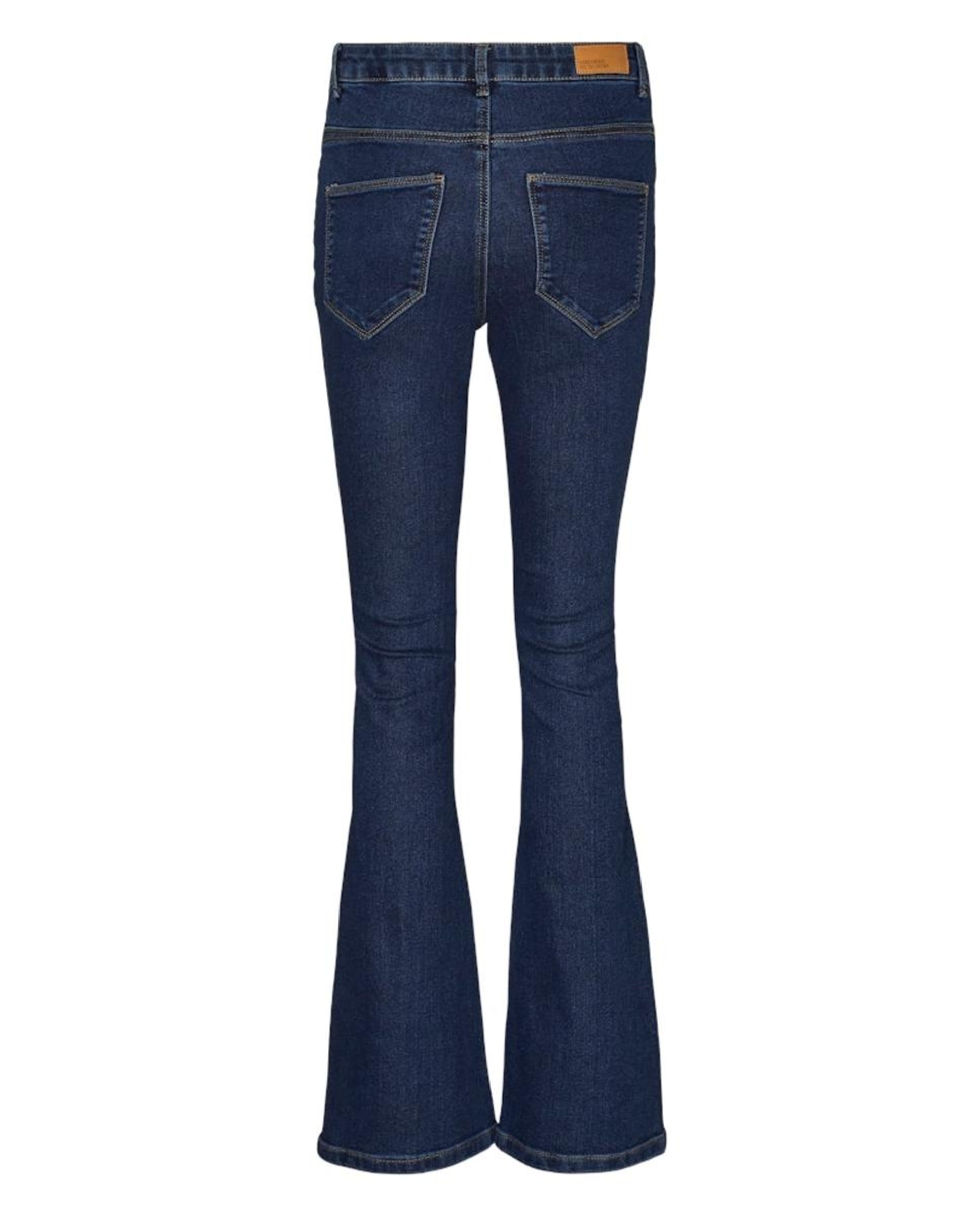 Jeans Flared com Bolsos Azul-marinho-6