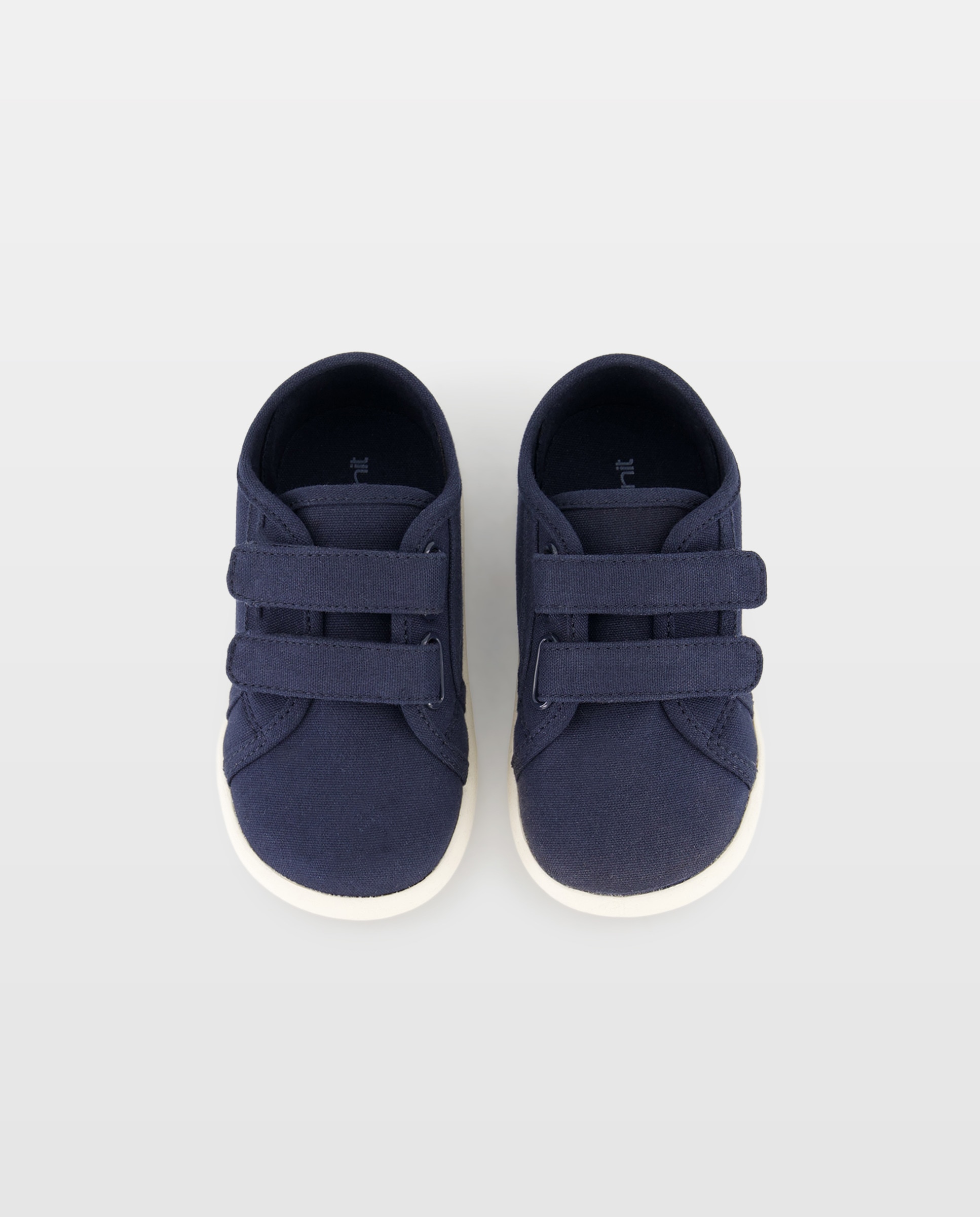 Zapato de bebés con cierre adherente de canvas suela flexible Azul marino-4