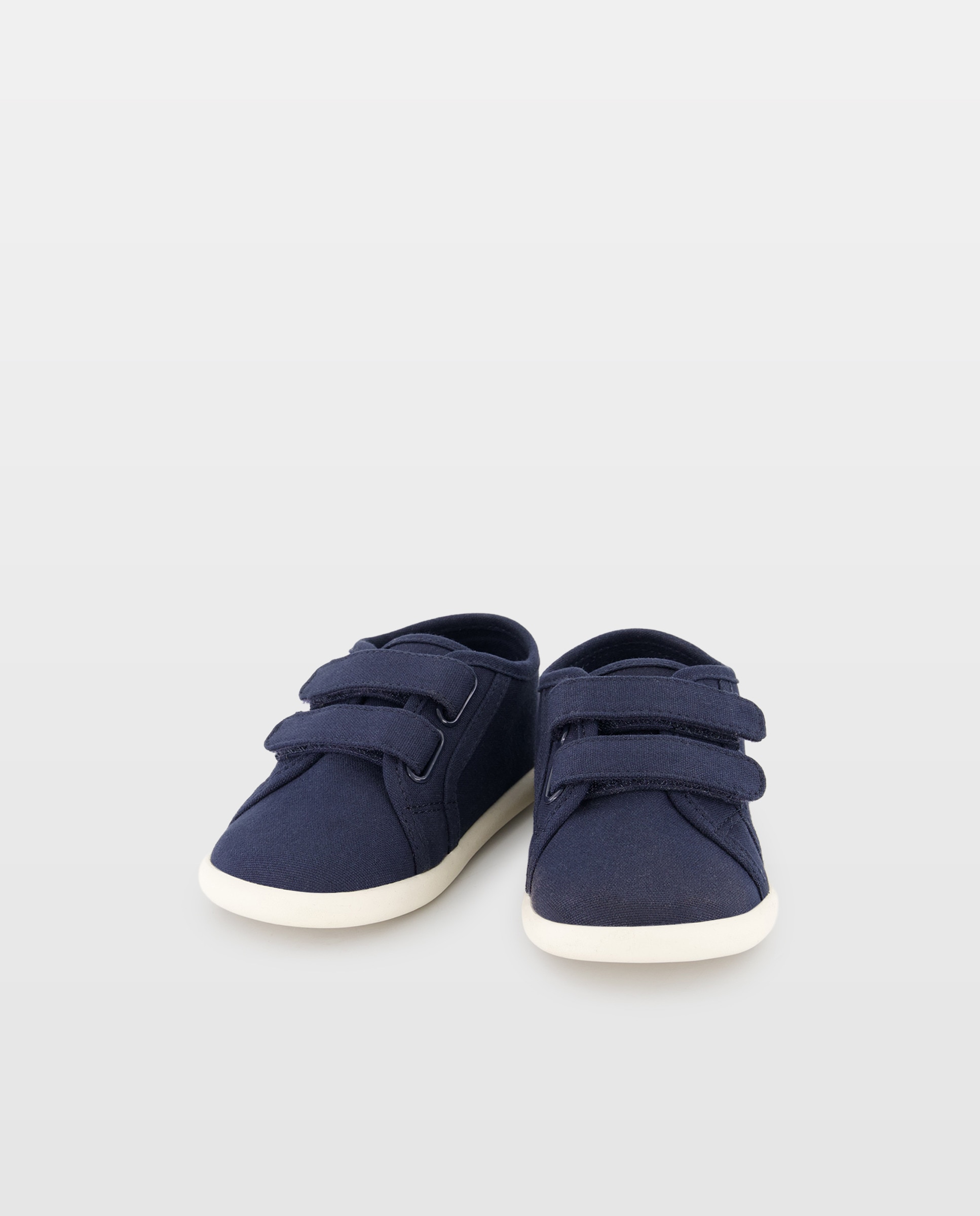 Zapato de bebés con cierre adherente de canvas suela flexible Azul marino-2