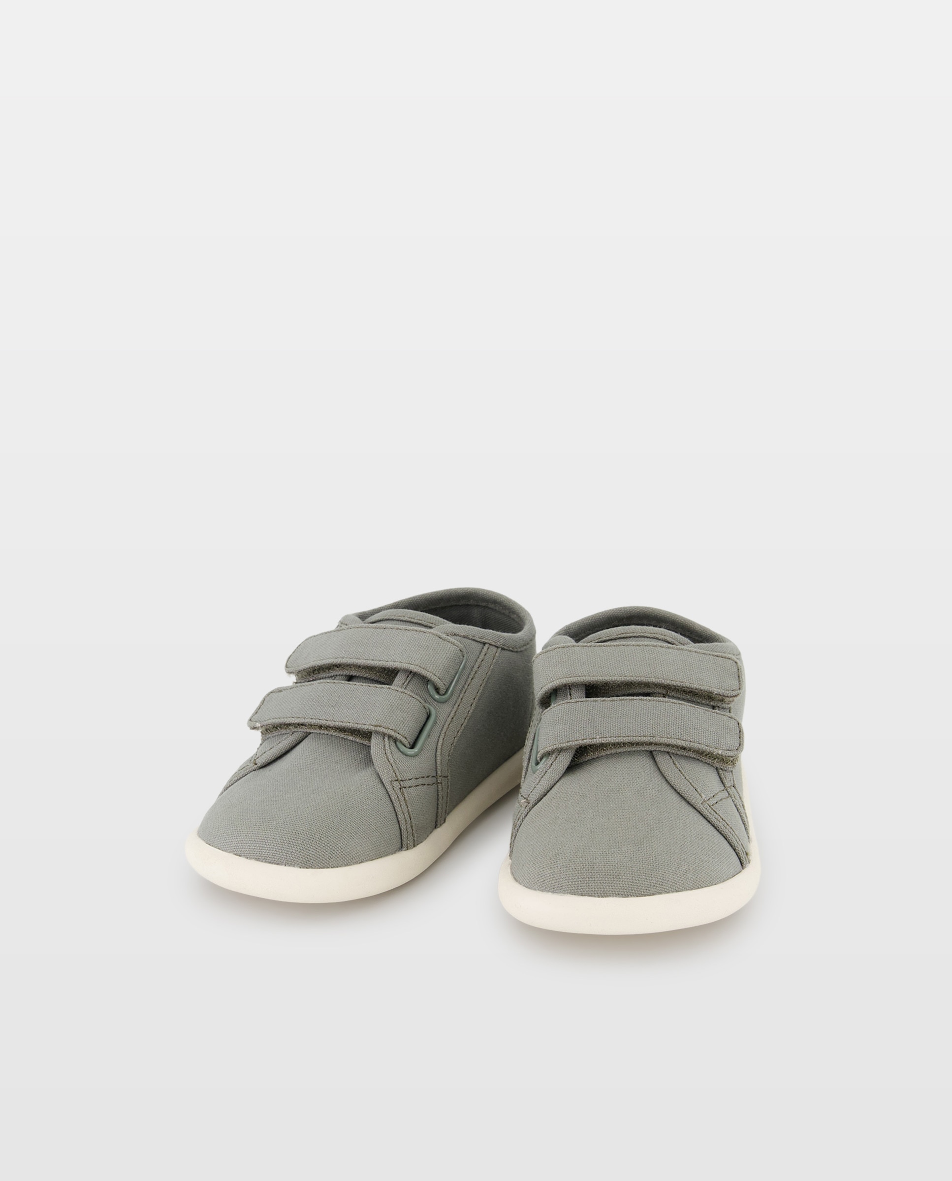 Zapato de bebés con cierre adherente de canvas suela flexible 520 Kaki-2