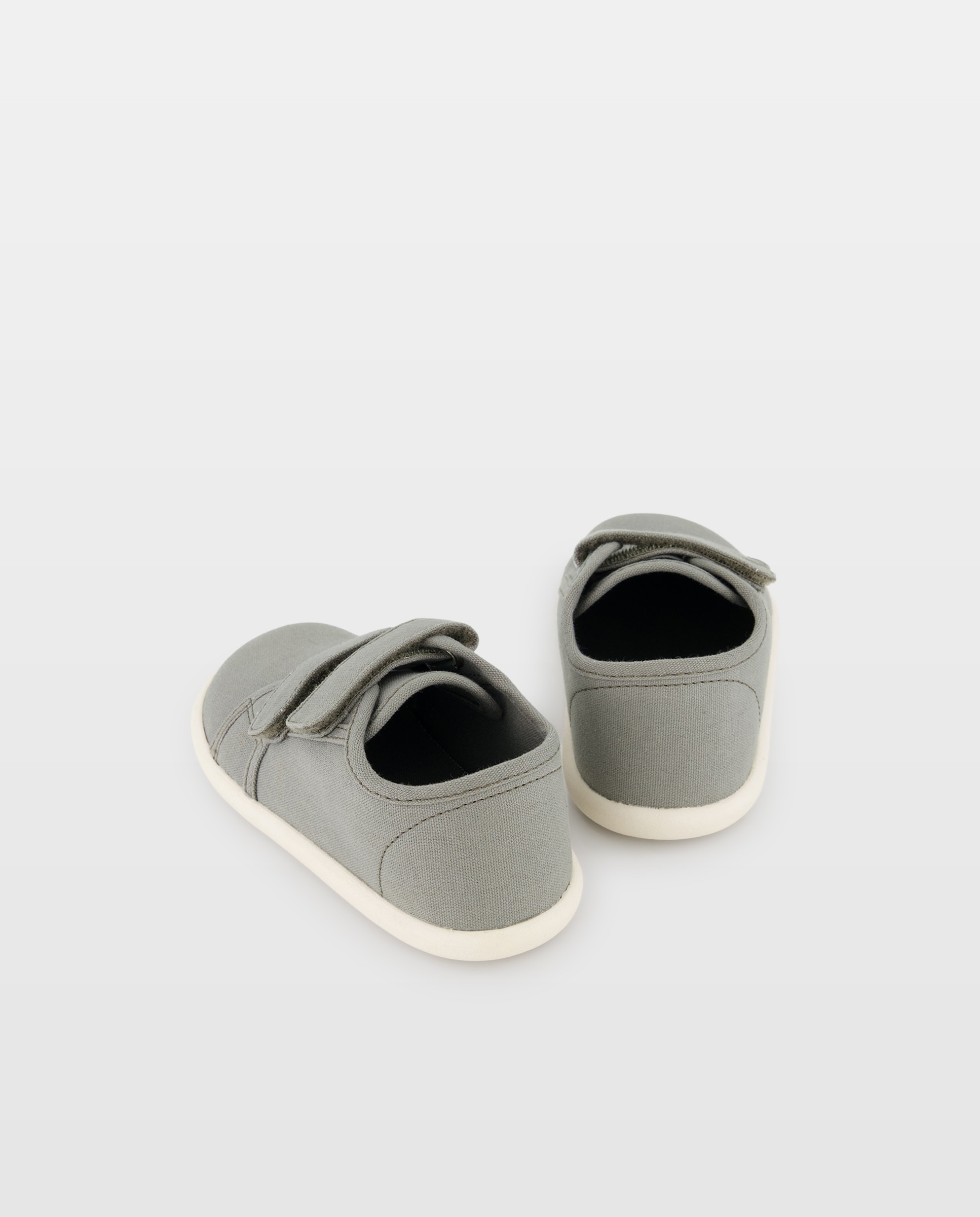 Zapato de bebés con cierre adherente de canvas suela flexible 520 Kaki-3