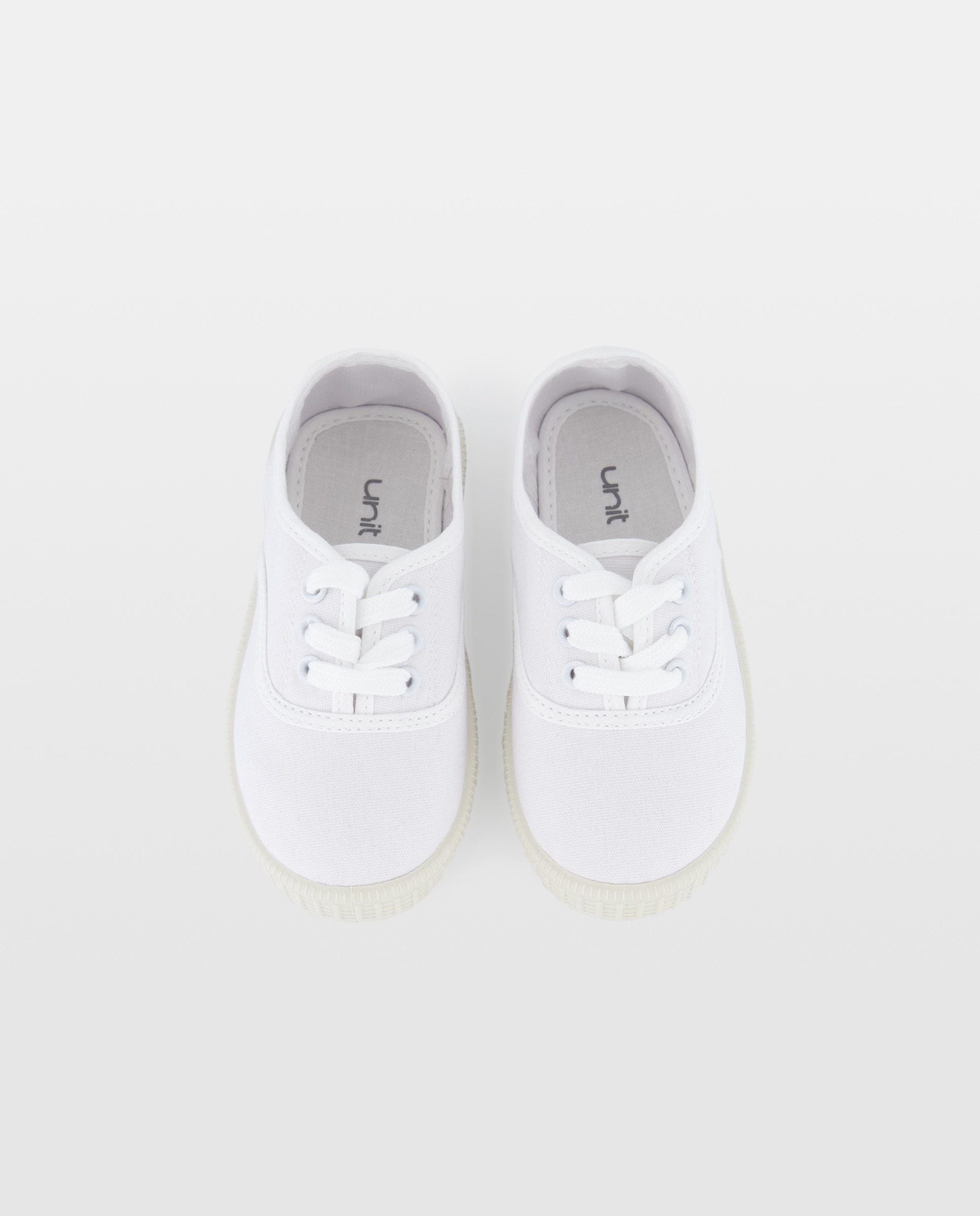 Lona bebés con cordones suela flexible Blanco-4