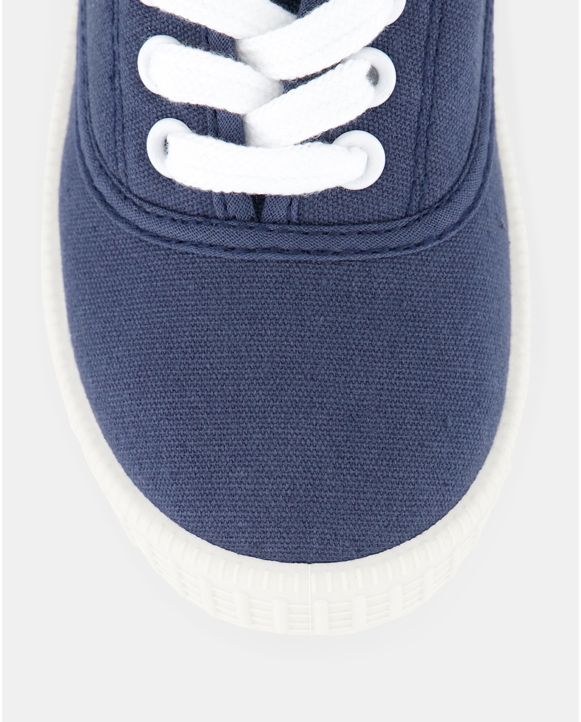 Lona bebés con cordones suela flexible Azul marino-5