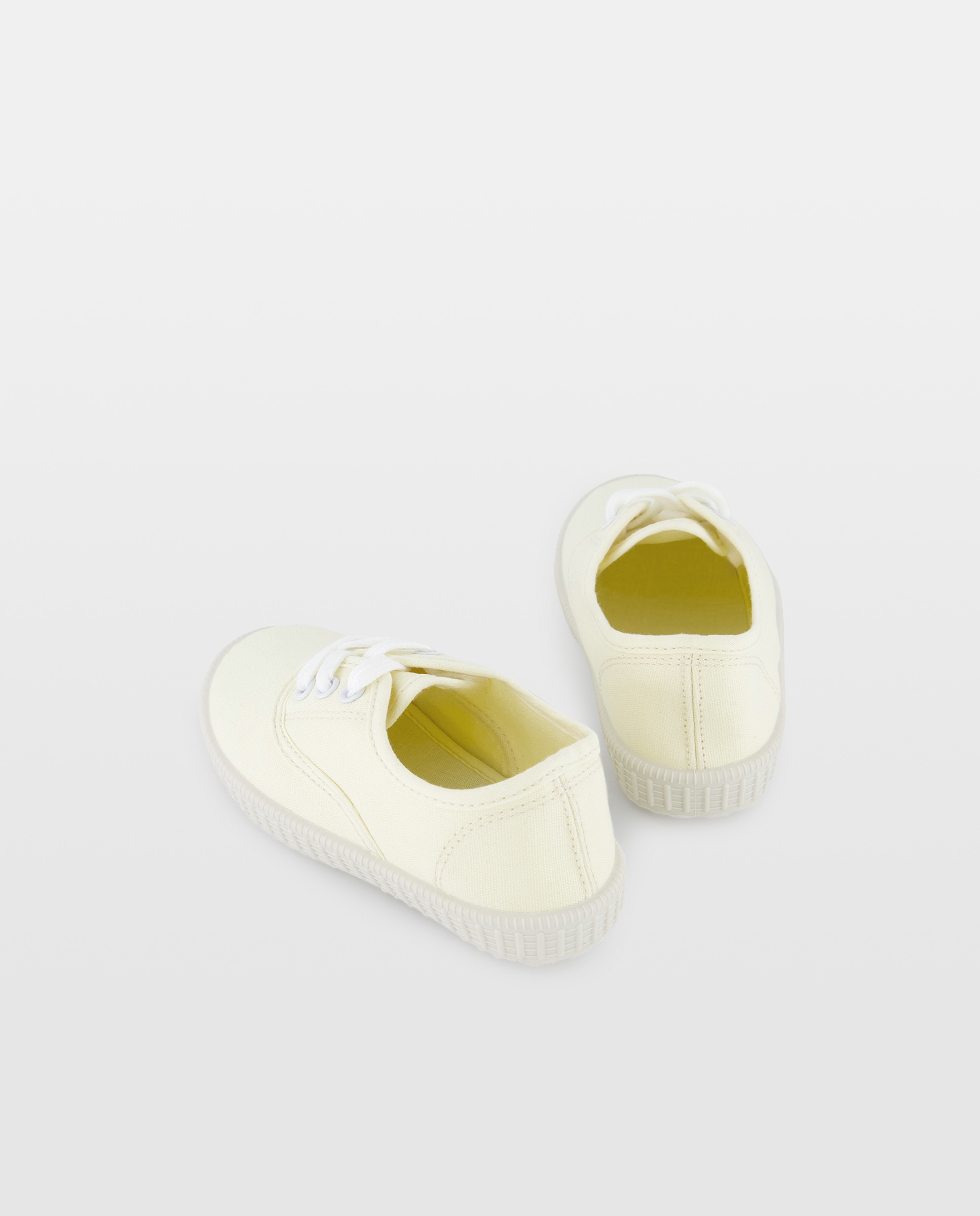 Lona bebés con cordones suela flexible Amarillo-3