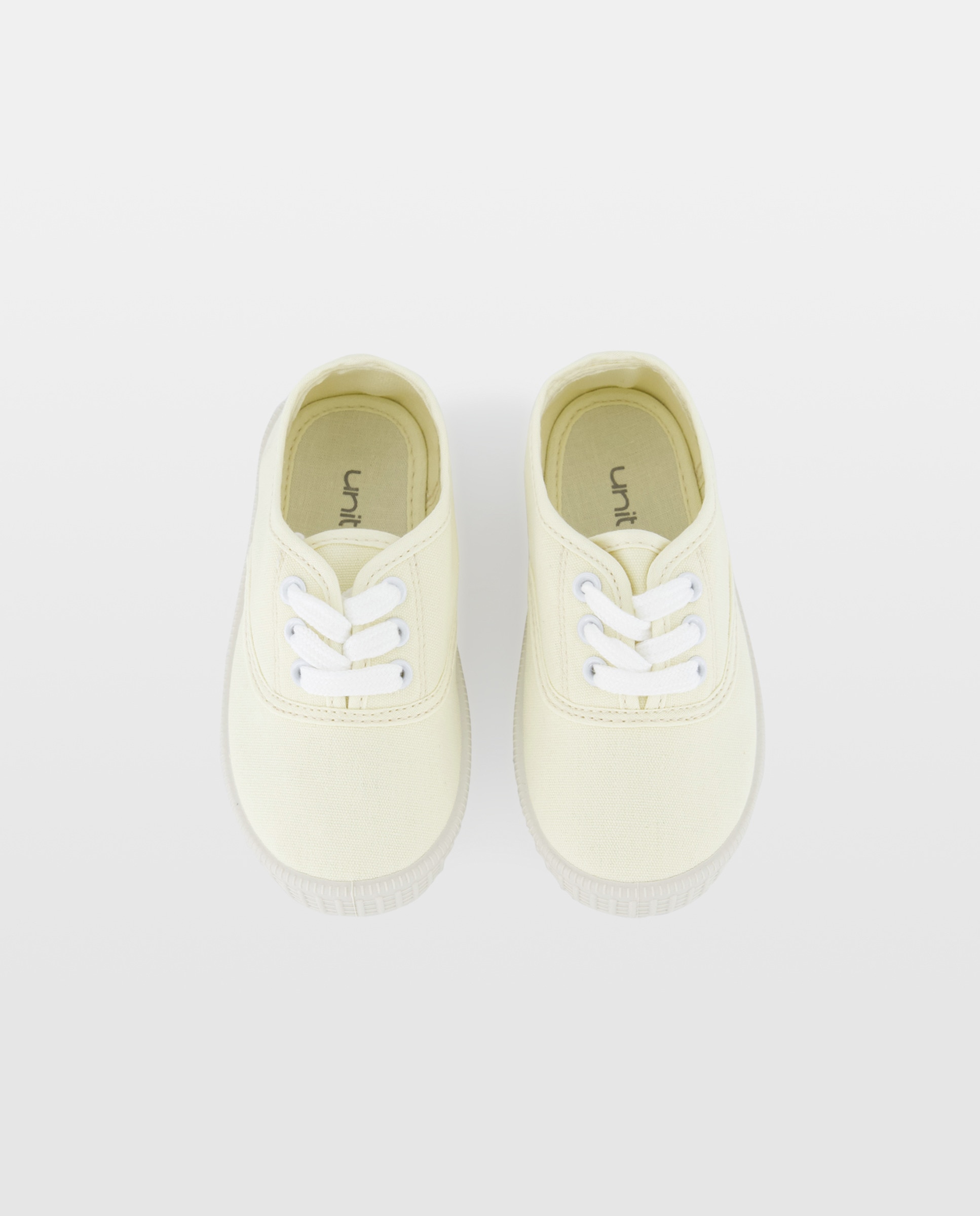 Lona bebés con cordones suela flexible Amarillo-4