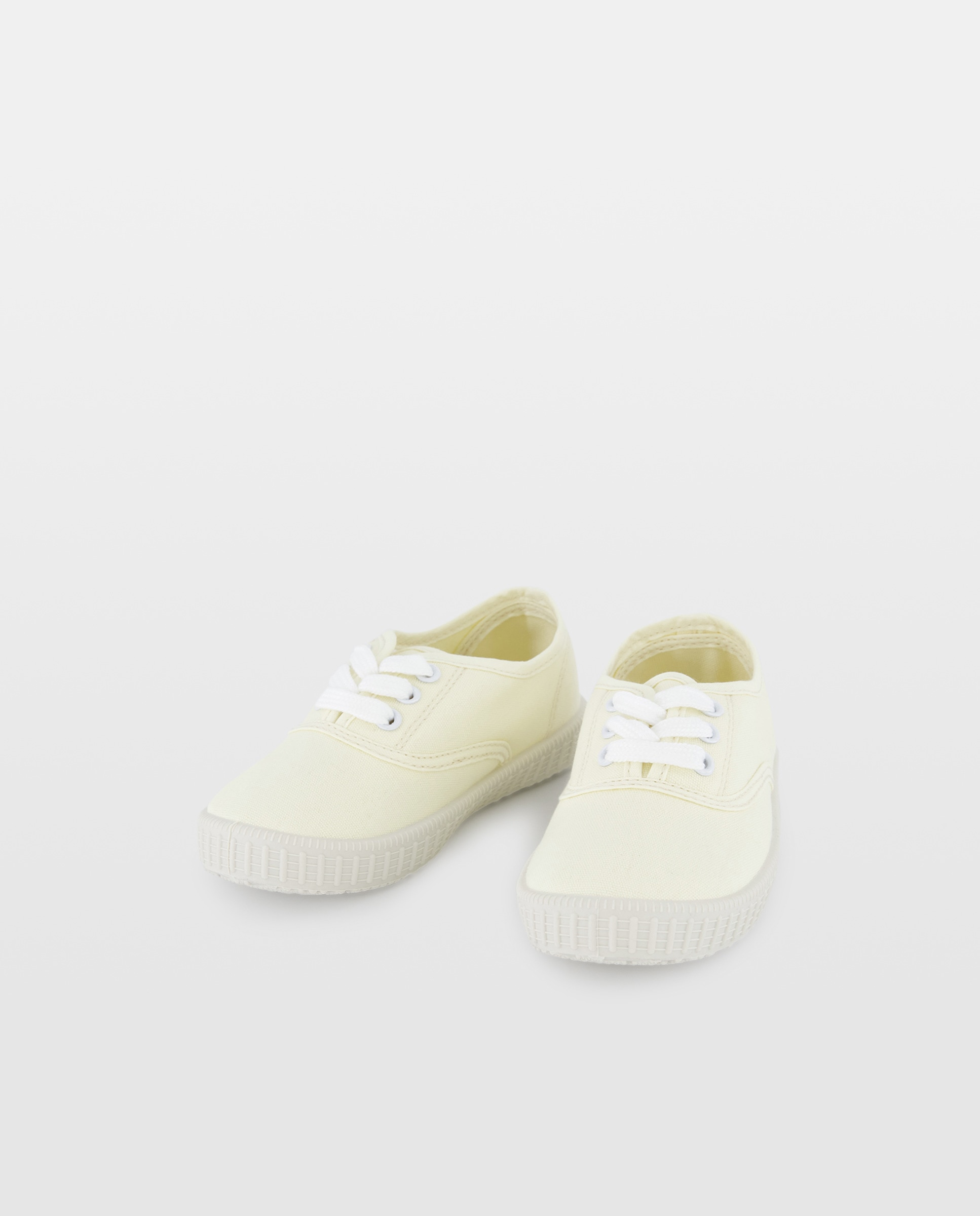 Lona bebés con cordones suela flexible Amarillo-2