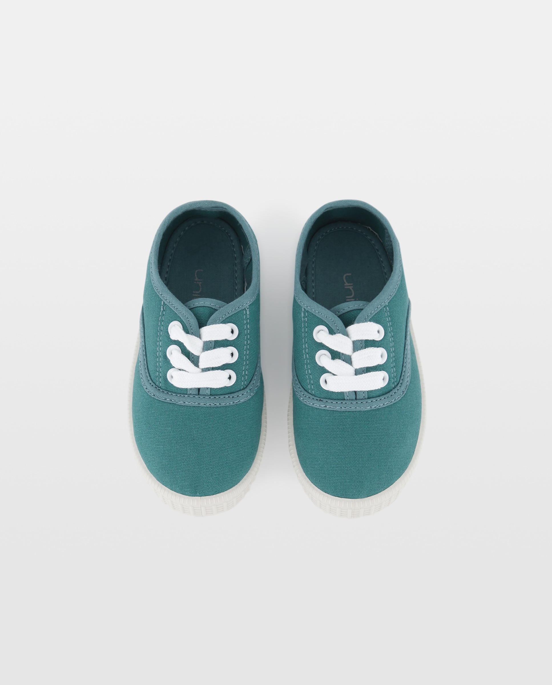 Lona bebés con cordones suela flexible Verde Pato-4