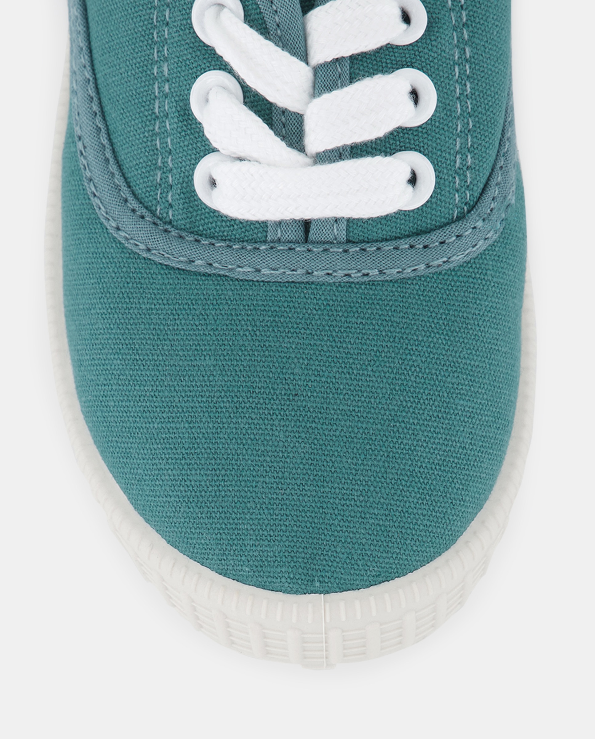Lona bebés con cordones suela flexible Verde Pato-5