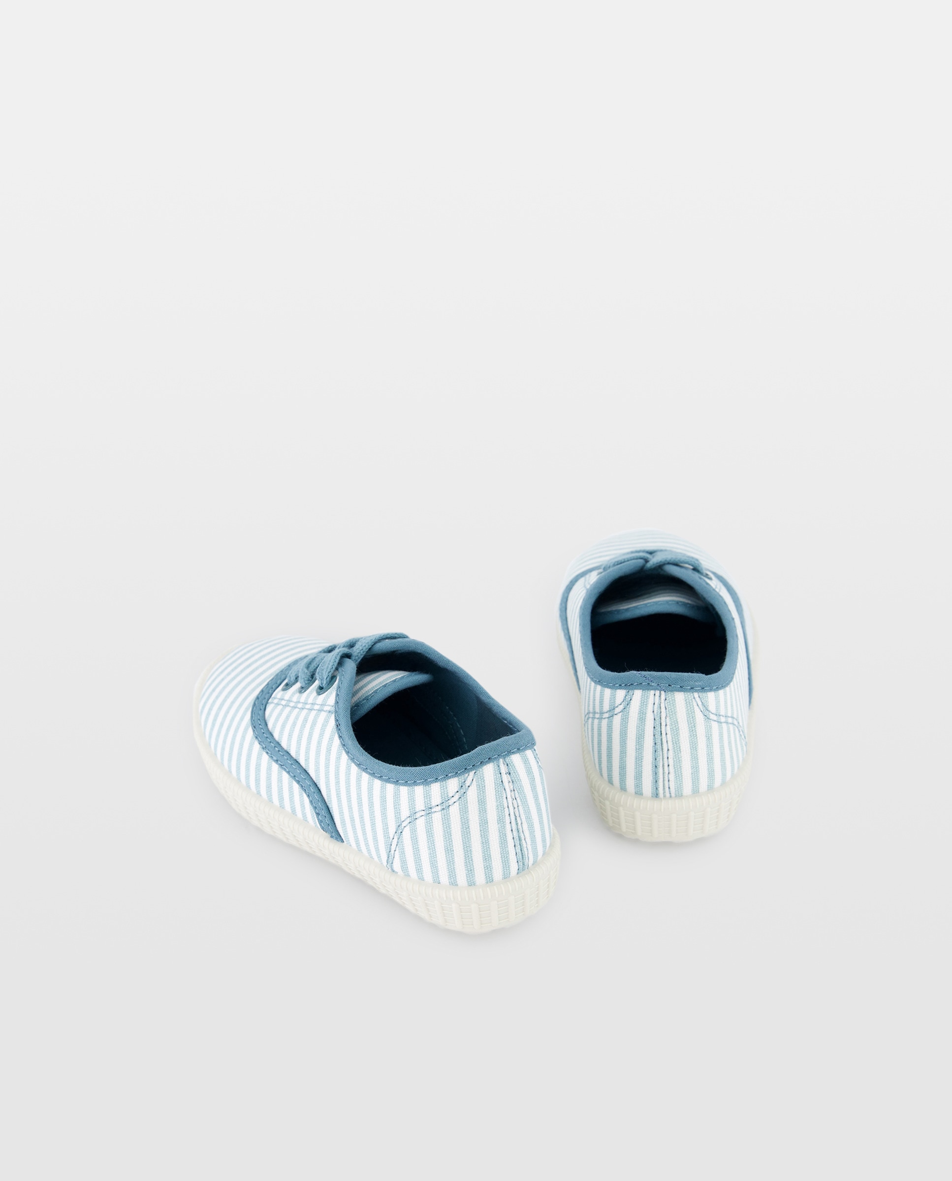Lona bebés estamapadas con cordones  y suela flexible 400 Azul-3