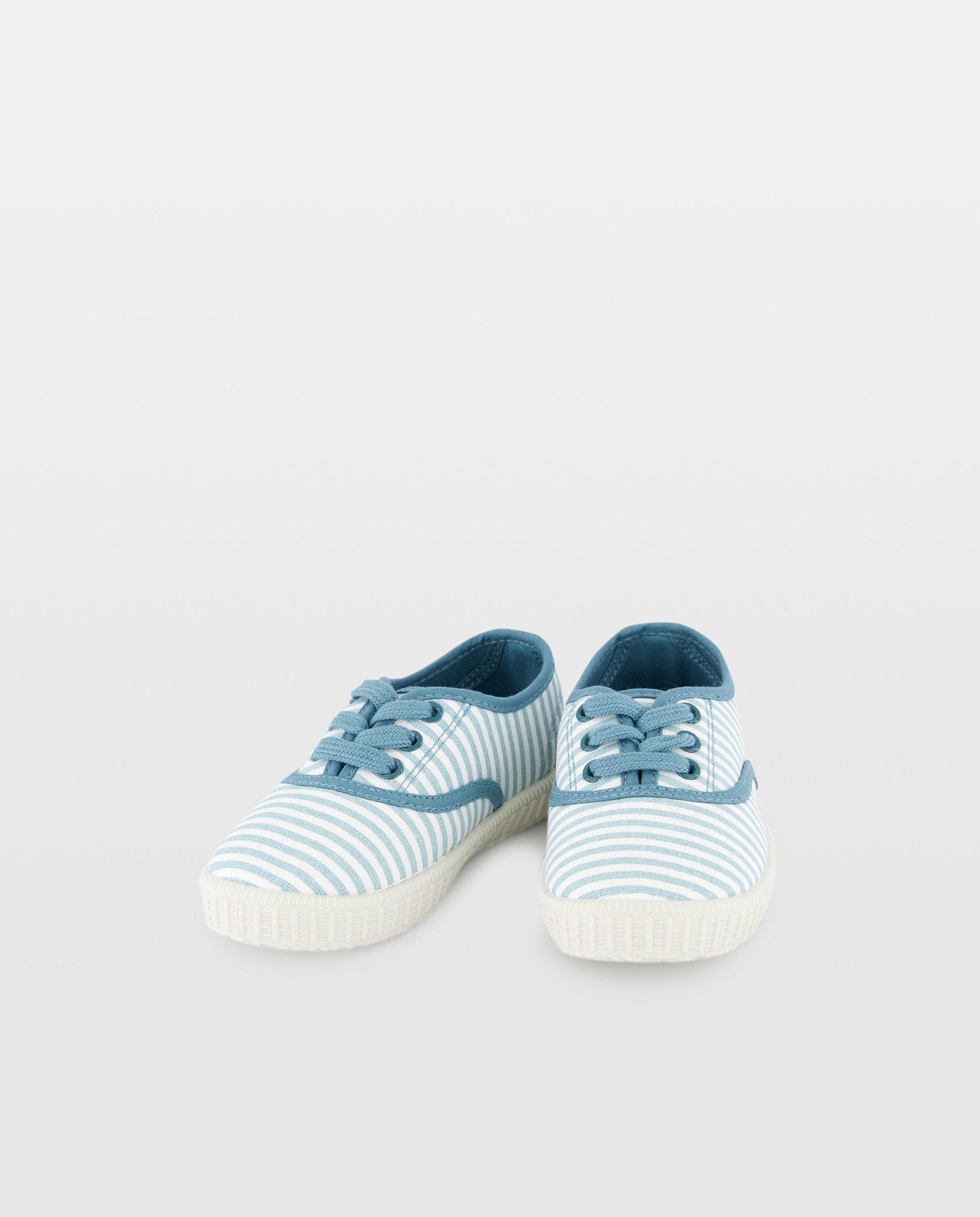 Lona bebés estamapadas con cordones  y suela flexible 400 Azul-2