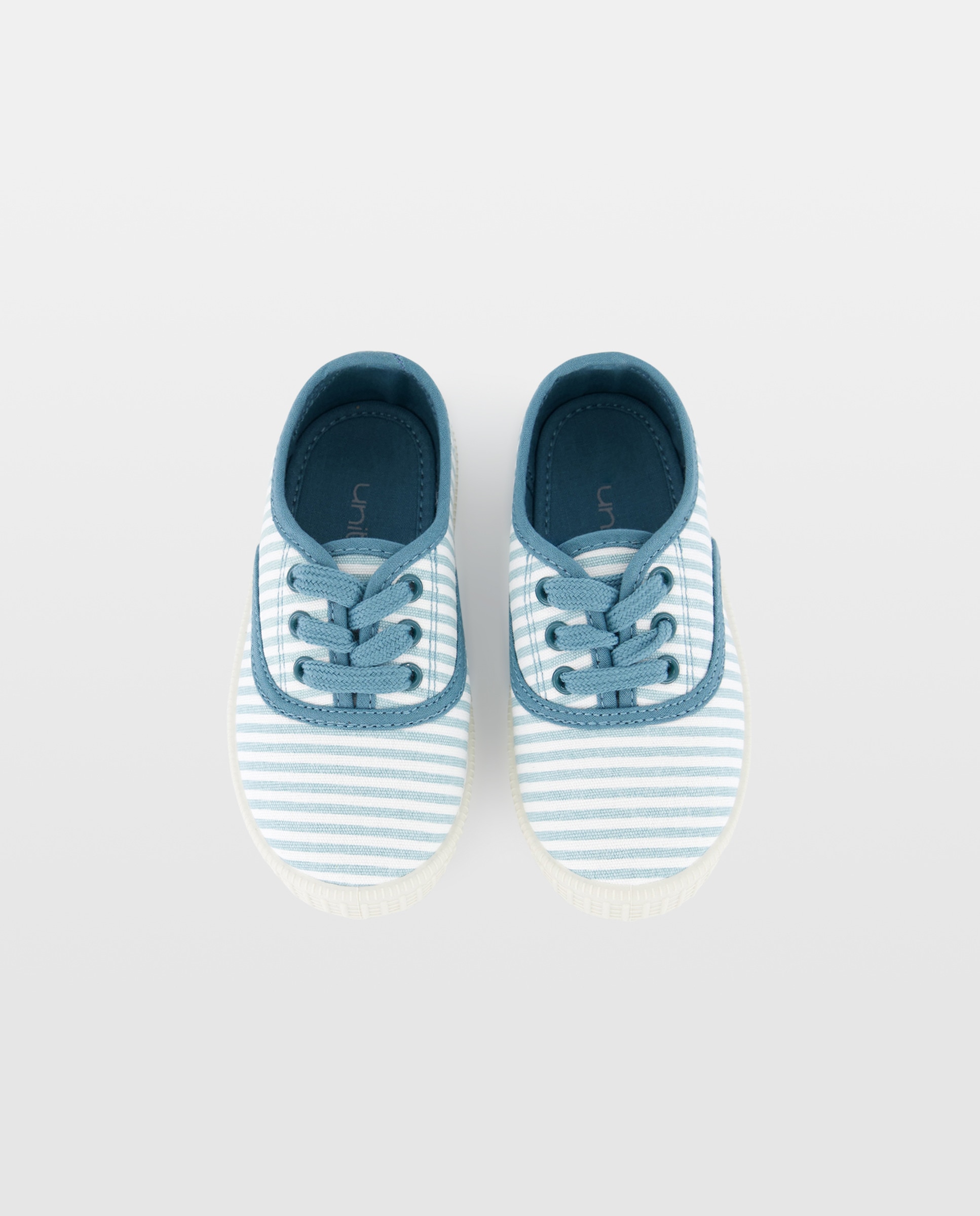 Lona bebés estamapadas con cordones  y suela flexible 400 Azul-4