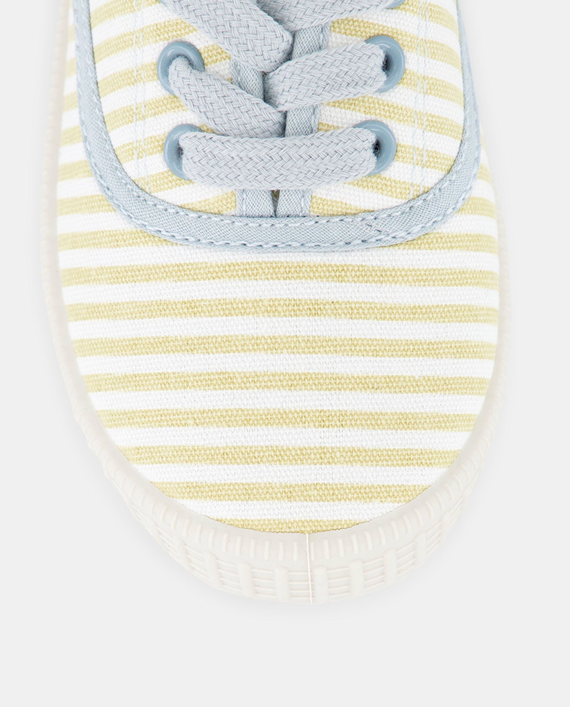 Lona bebés estamapadas con cordones y suela flexible Pistacho-5