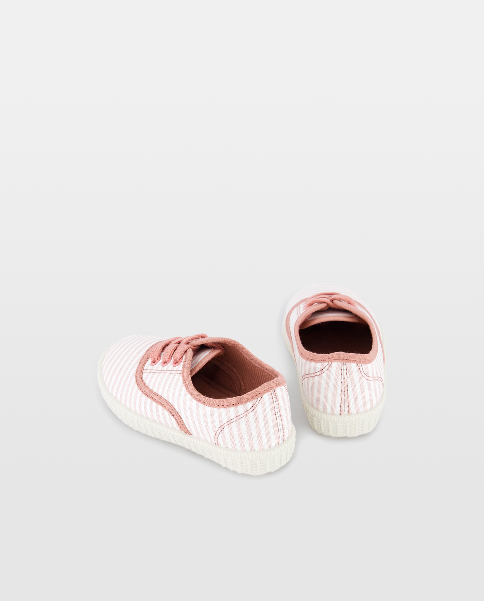 Lona bebés estamapadas con cordones y suela flexible 200 Rosa-3