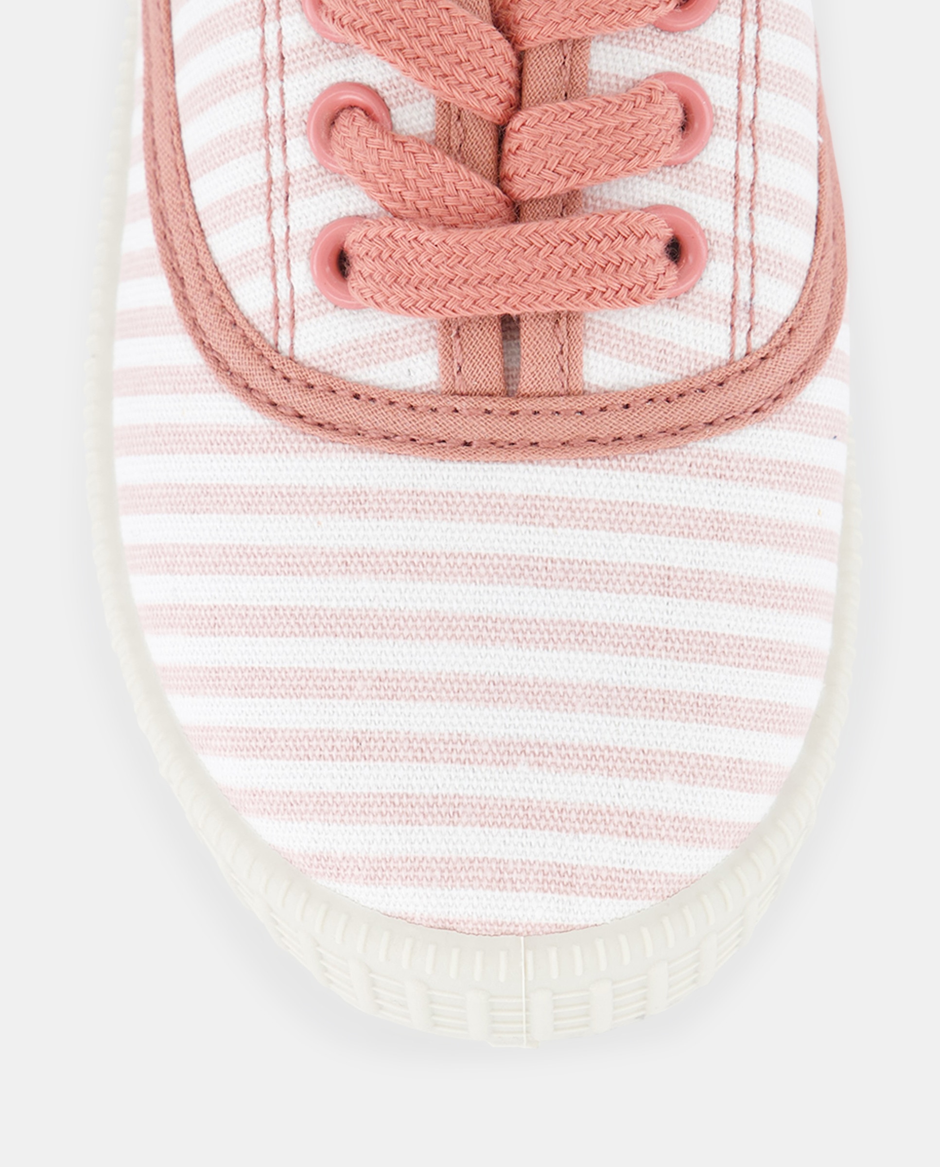 Lona bebés estamapadas con cordones y suela flexible 200 Rosa-5