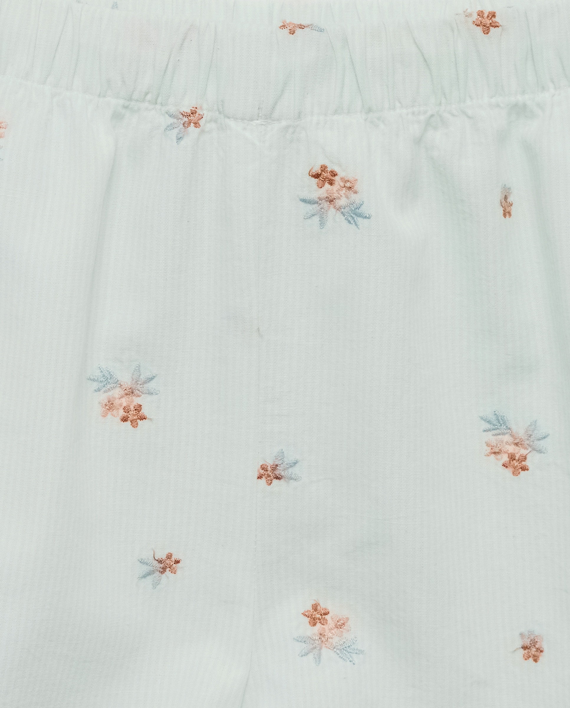 Pijama de niña de popelín corto con bordados 582 Verde agua-3