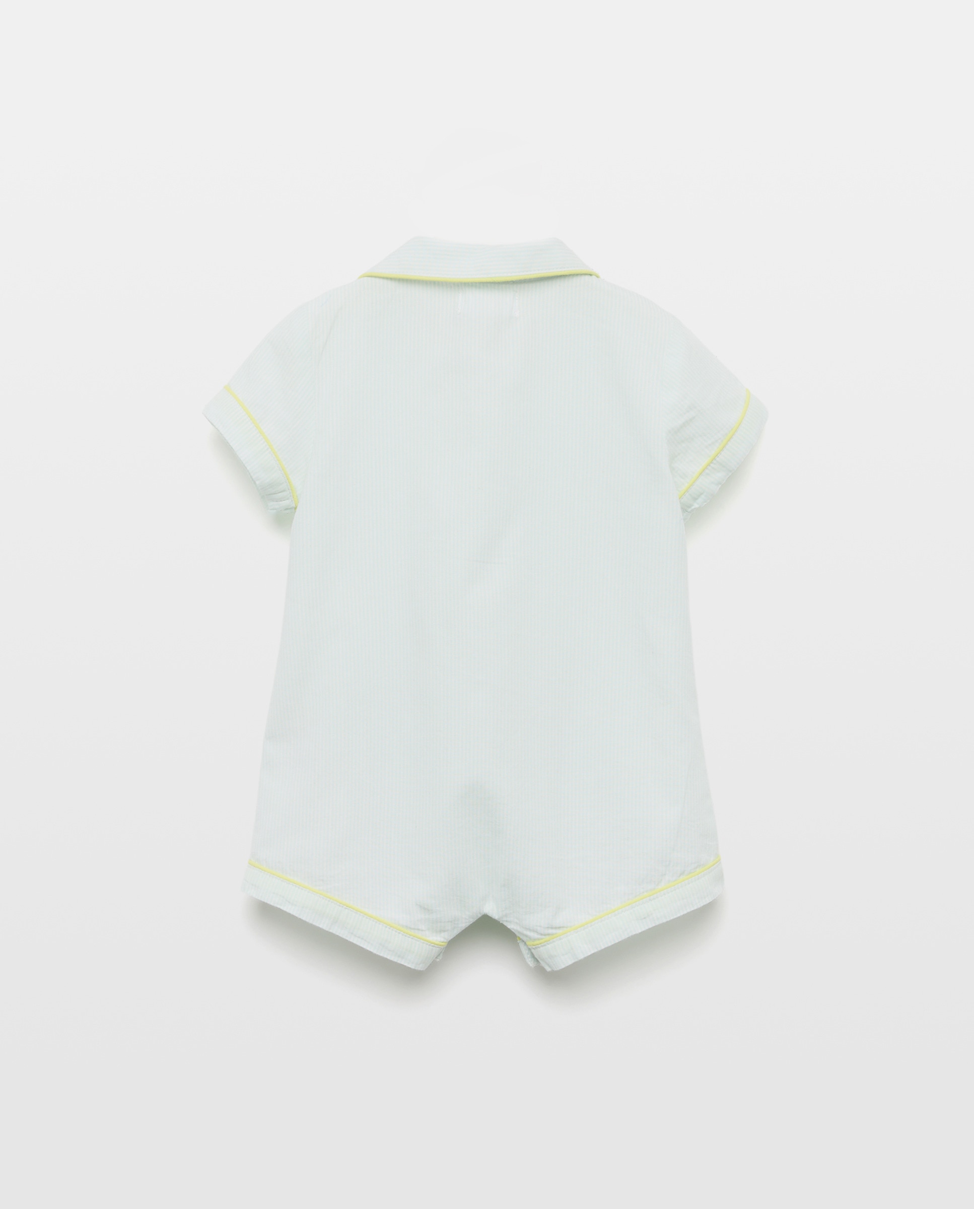Pijama de bebé de popelín corto 582 Verde agua-2