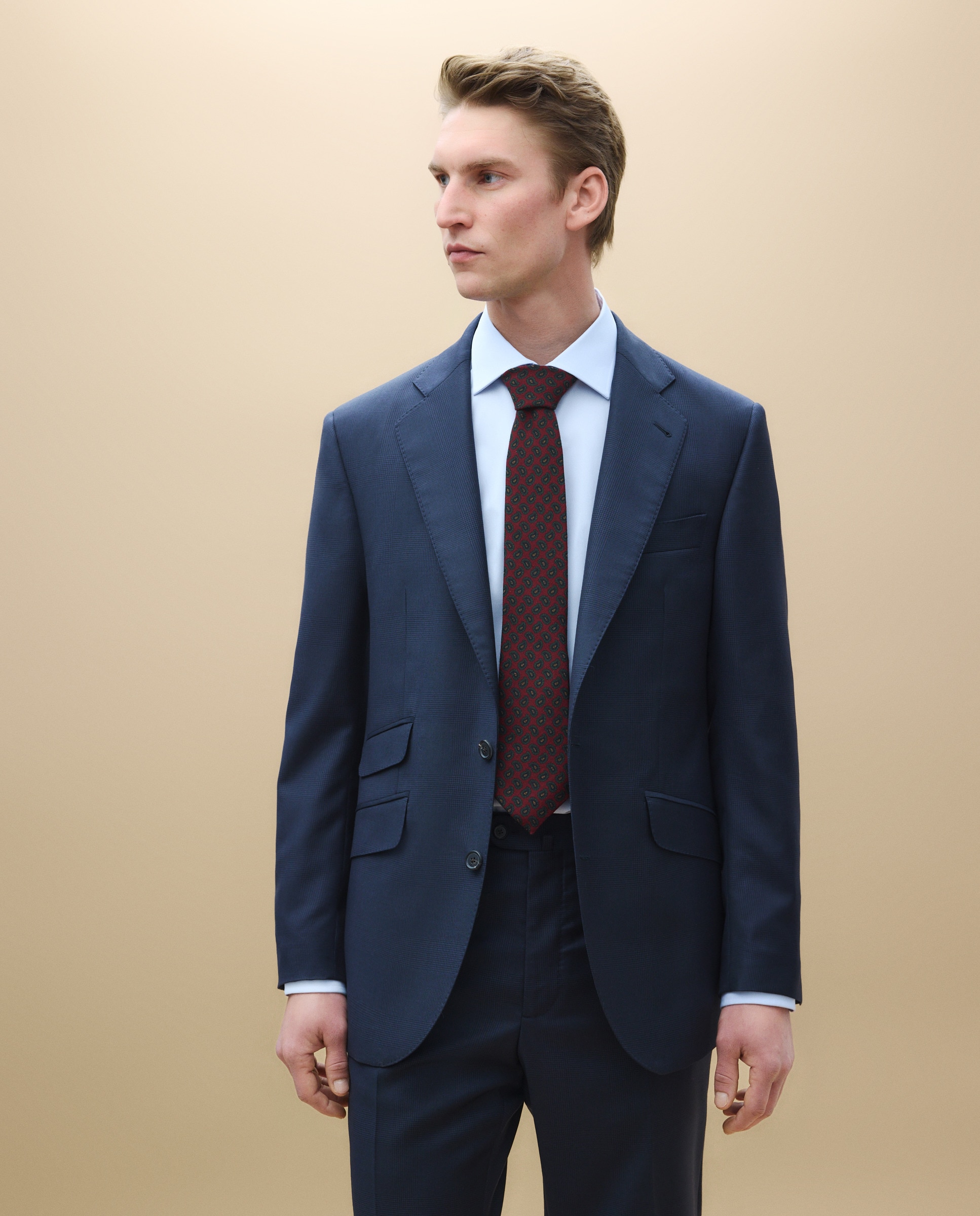 Fato aos Quadrados Príncipe de Gales 430 Azul Escuro-1