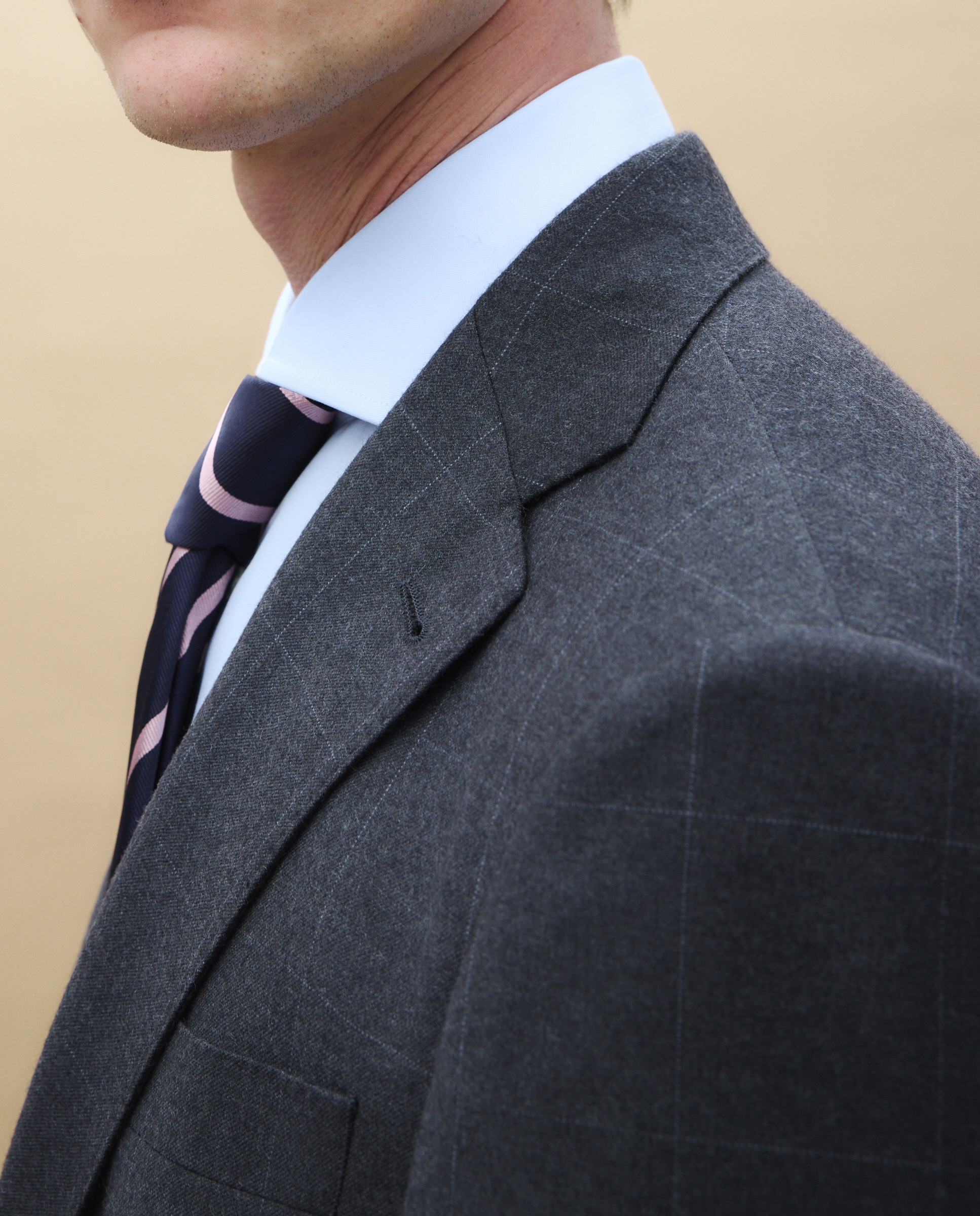 Fato aos Quadrados Tipo Janela Cinzento-escuro-6