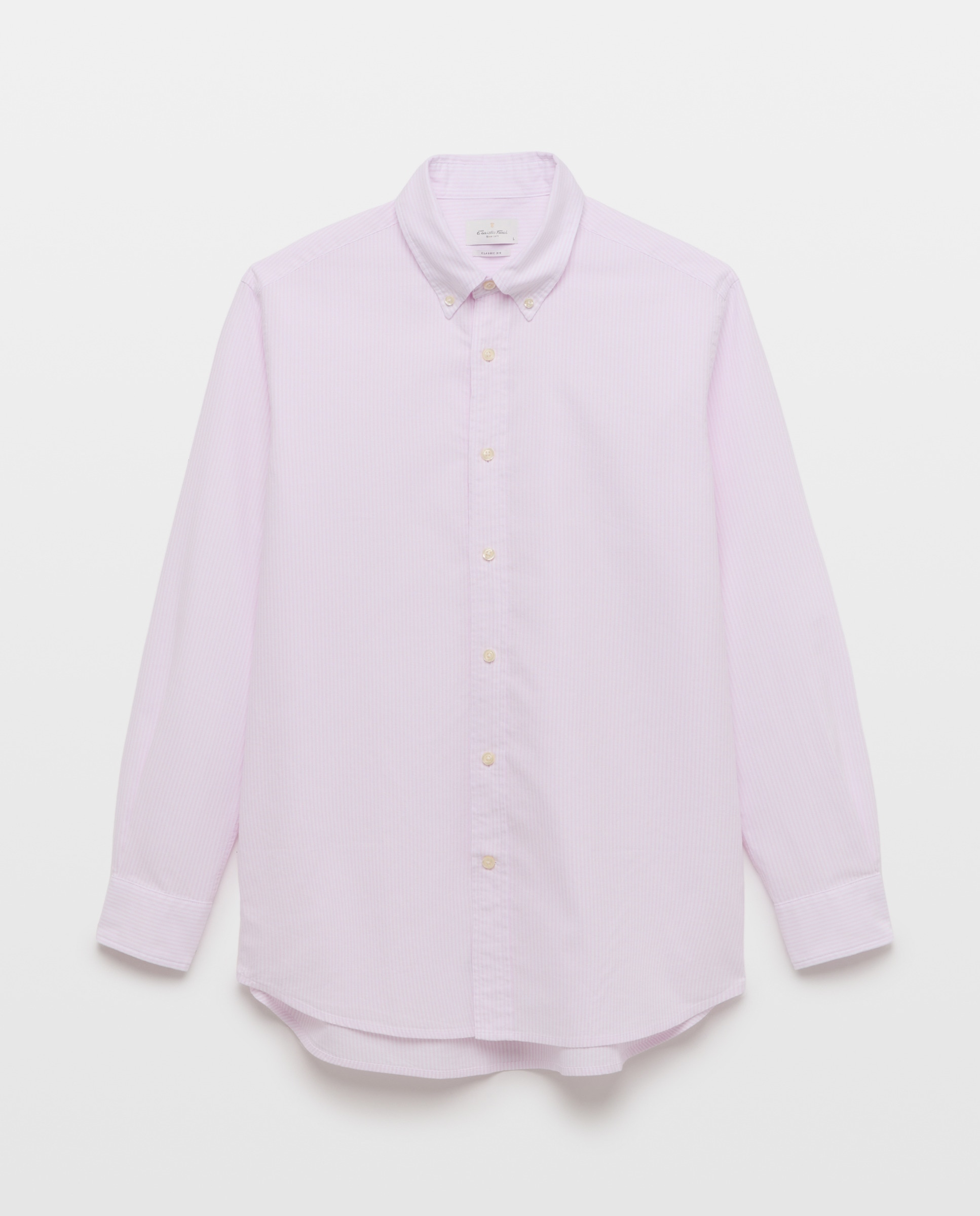 Camisa Casual com Manga Comprida Rosa-4
