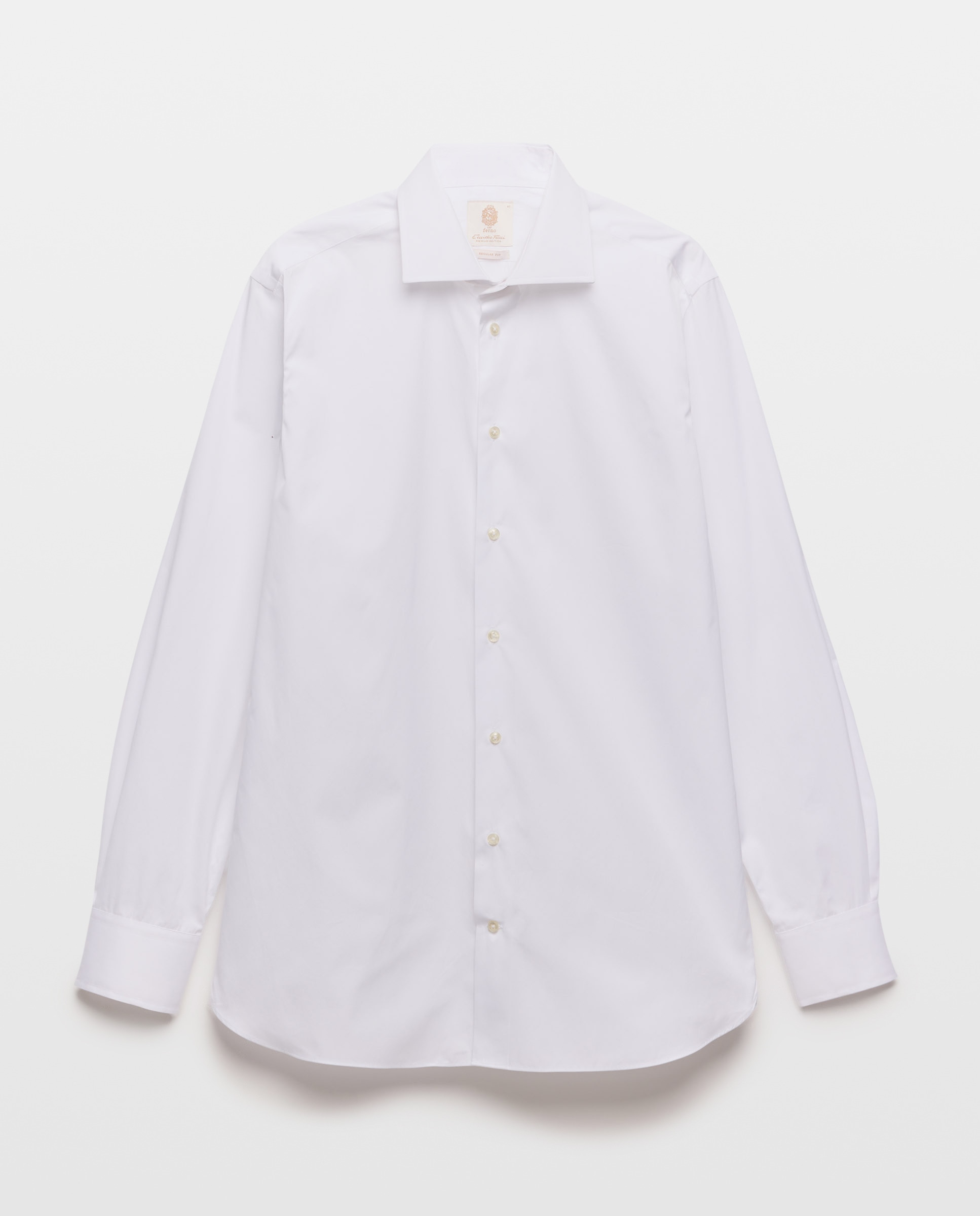 Camisa Clássica com Manga Comprida Branco-6