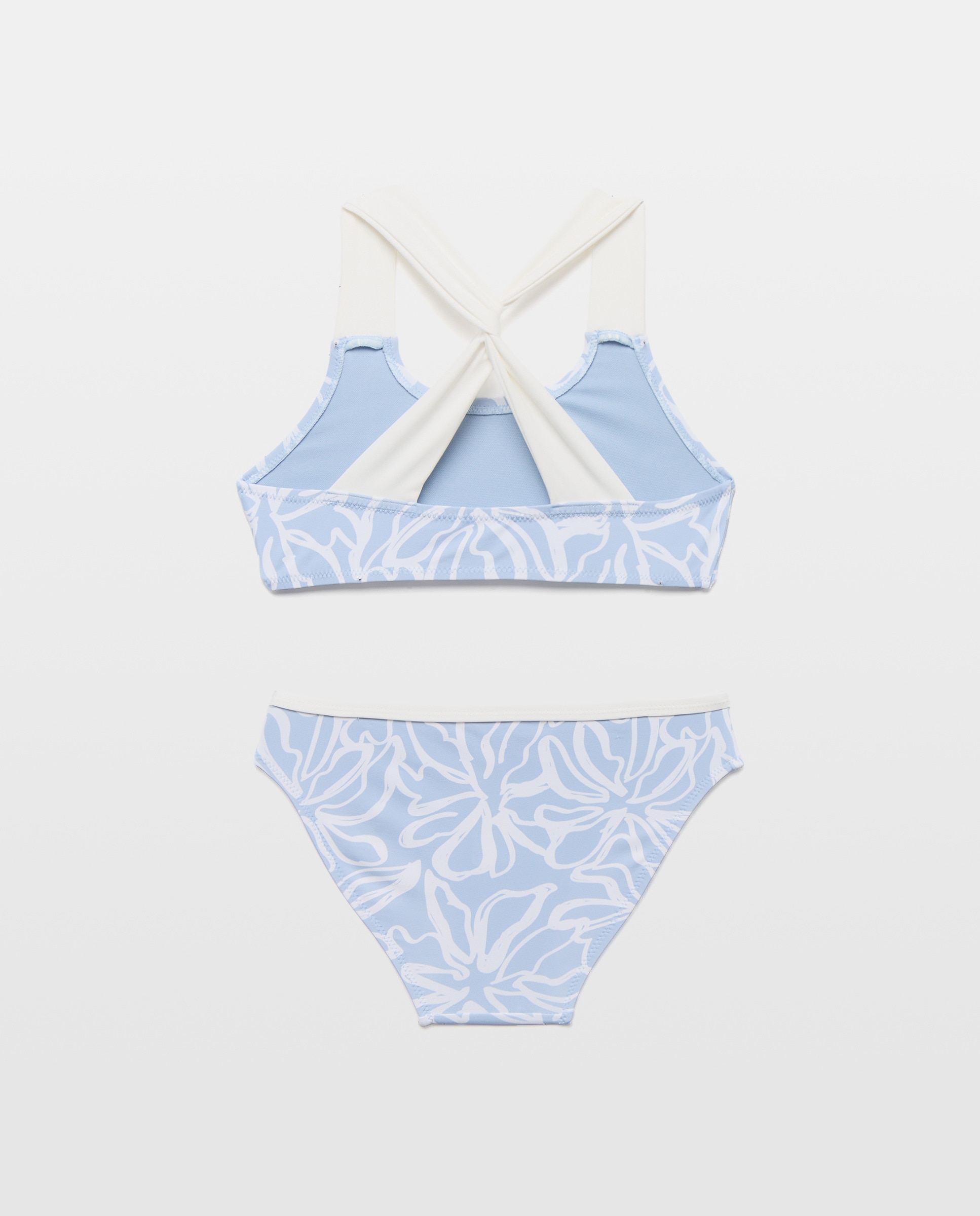 Bikini niña sencillo Azul tinta-2