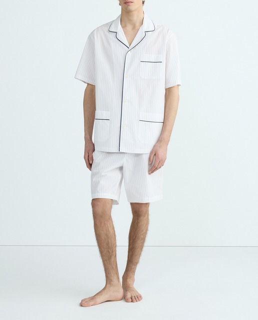 Imagen 0 de Pijama corto de rayas en popelín de hombre