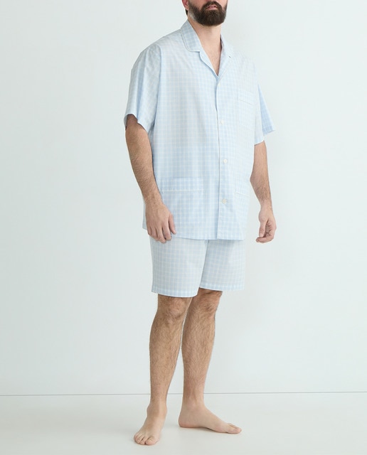 Imagen 0 de Pijama corto de cuadros en popelín de hombre
