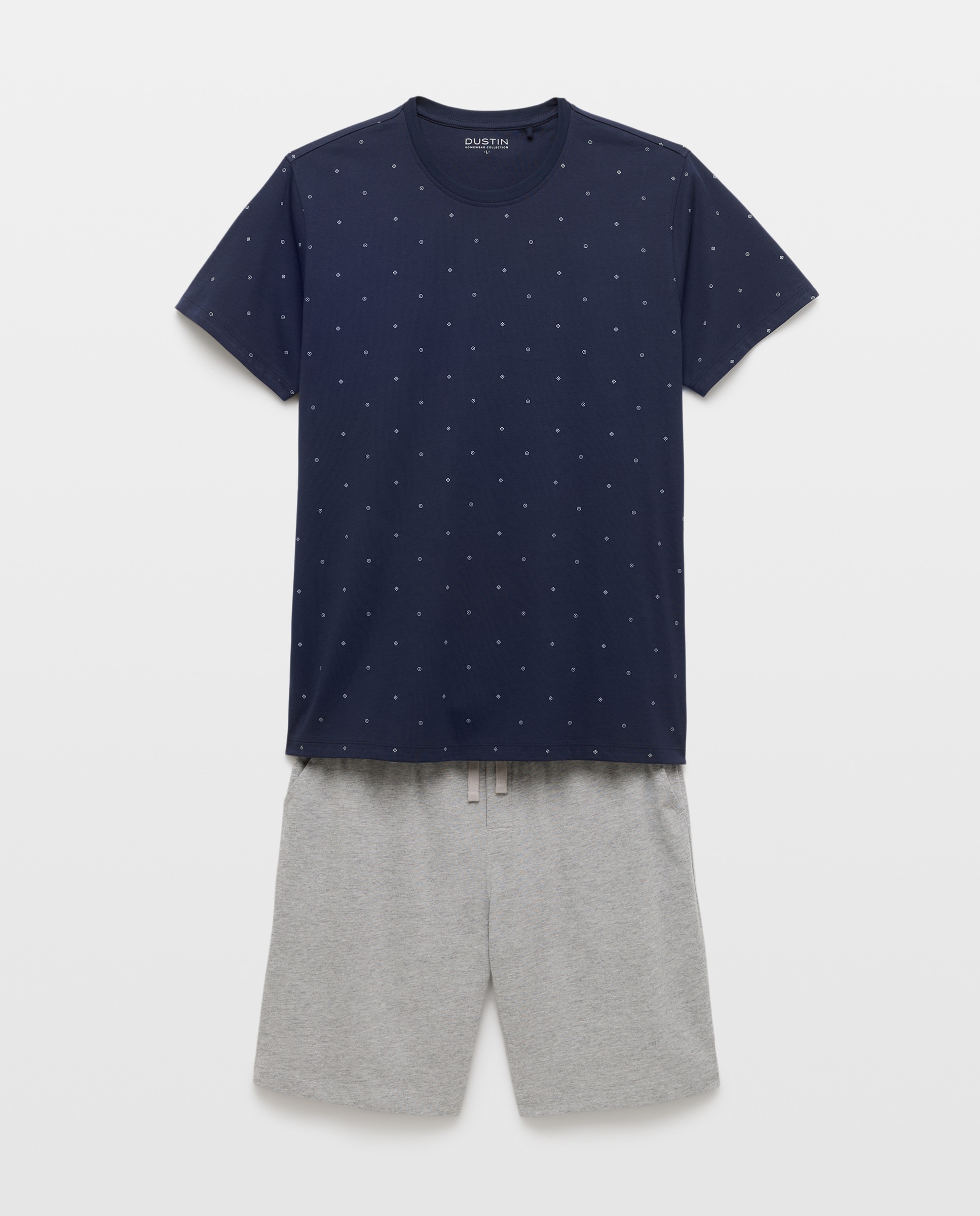 Pijama Curto de Malha Azul-marinho-3