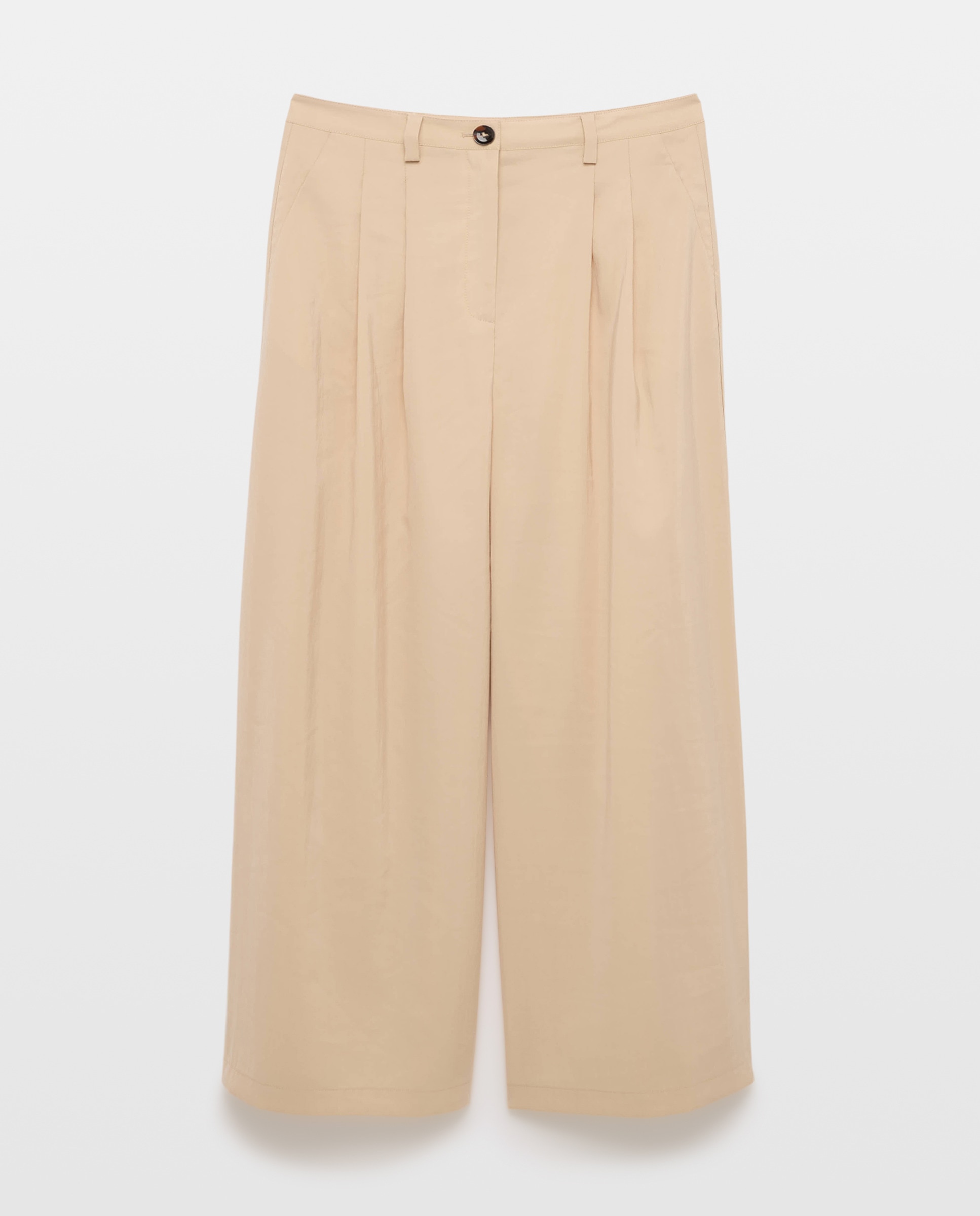 Calças Fluidas com Lavagem 730 Camel-1