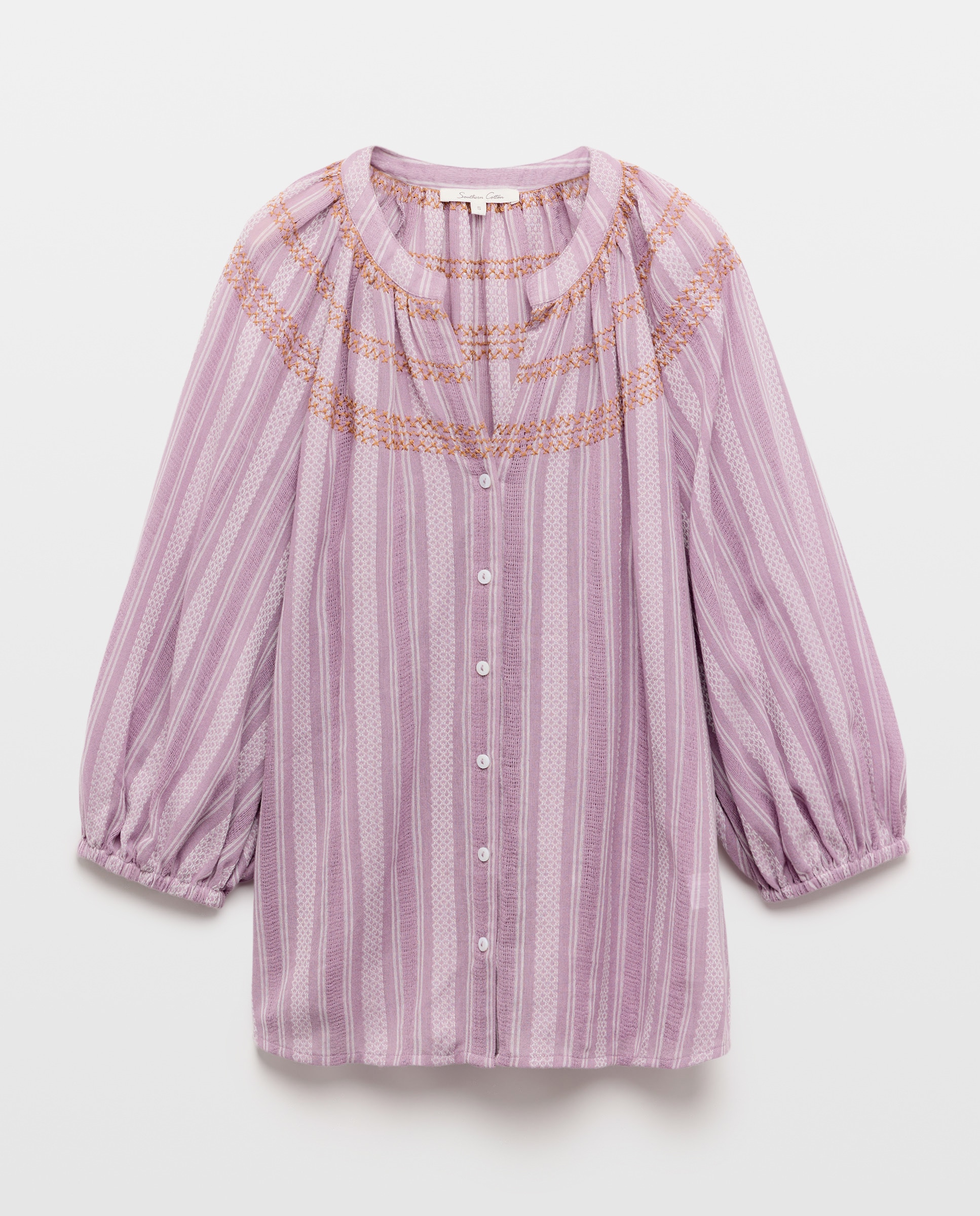 Blusa Básica às Riscas Smoking Rosa-5