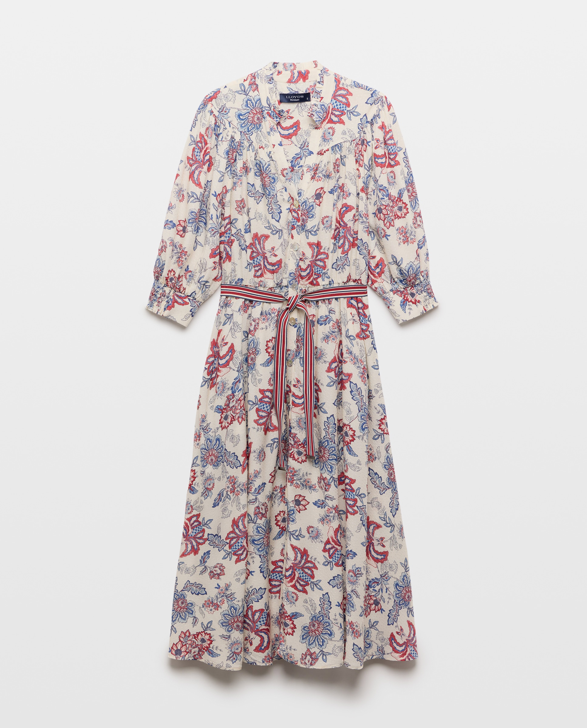 Vestido com Peitilho de Flor Indiana Rosa-4