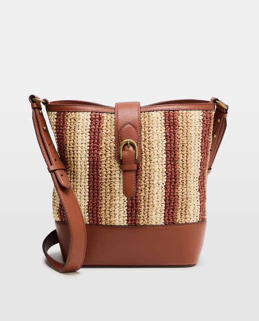 Imagem 0 de Mala Bucket Stripe Papper de Ráfia