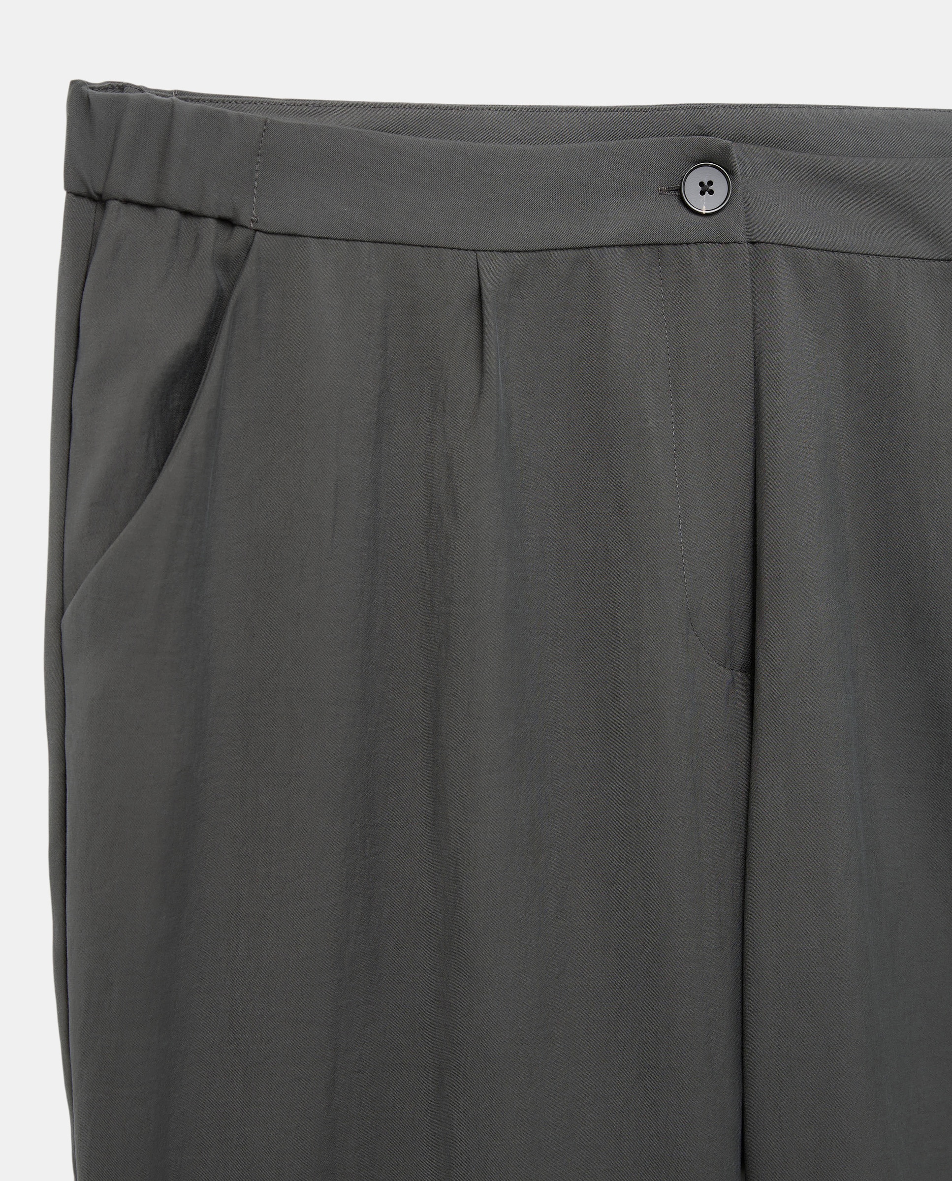 Calças Lisas de Fato Fluidas Regular 530 Verde Escuro-5