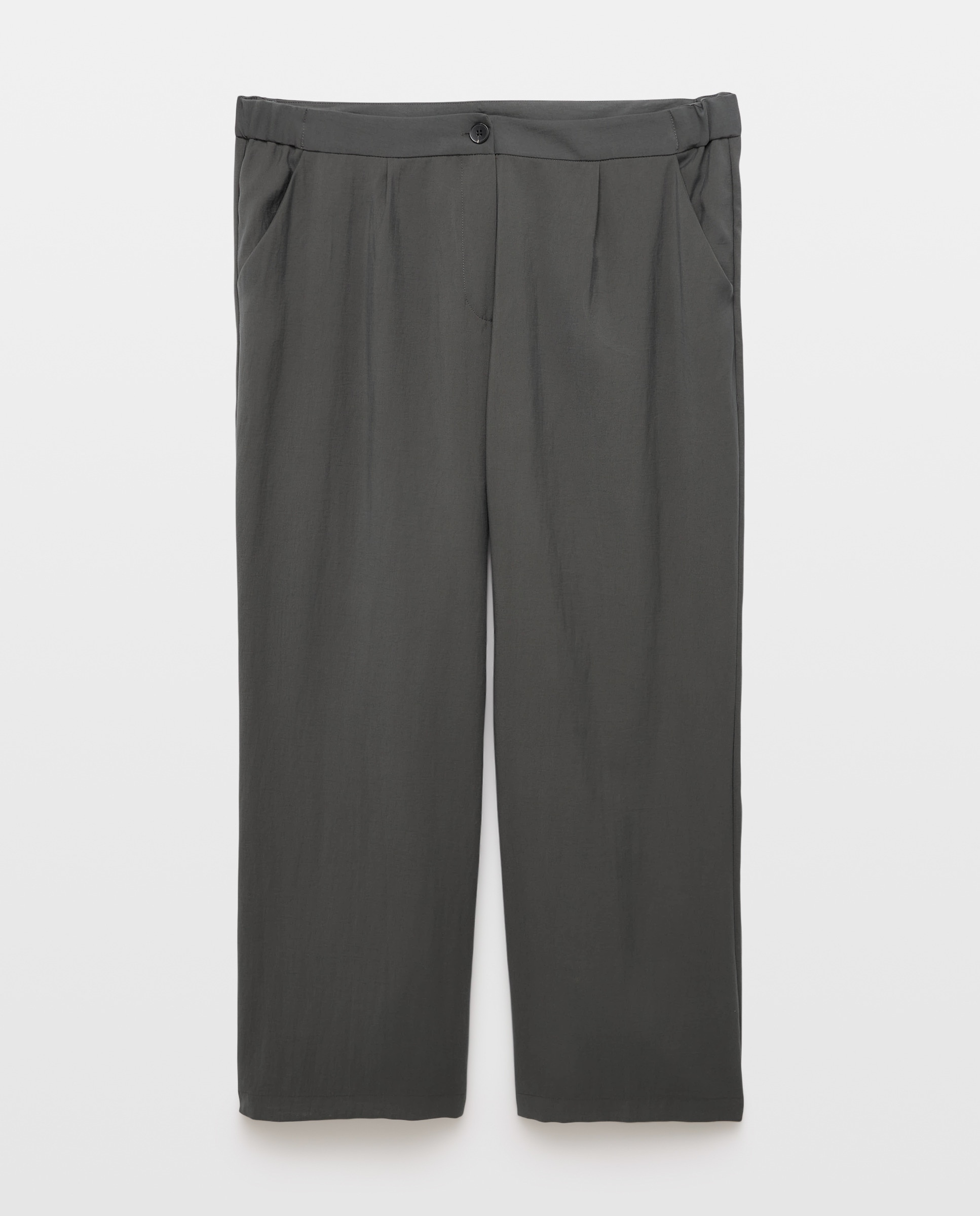 Calças Lisas de Fato Fluidas Regular 530 Verde Escuro-4