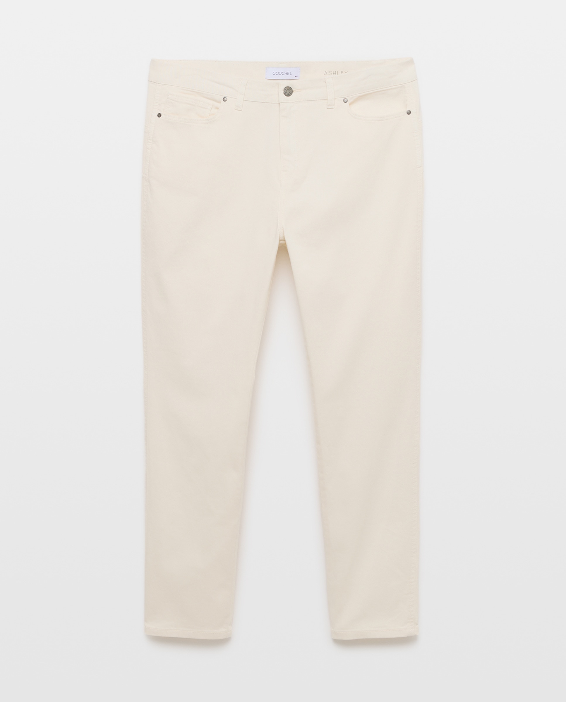 Calças Push-Up com Cinco Bolsos 120 Cru-5