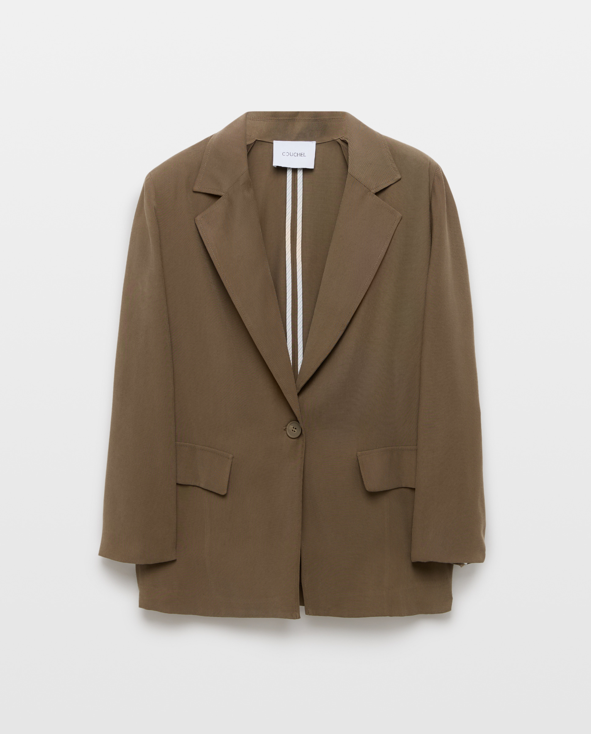 Blazer com Manga Comprida e Bolsos 520 Caqui-4