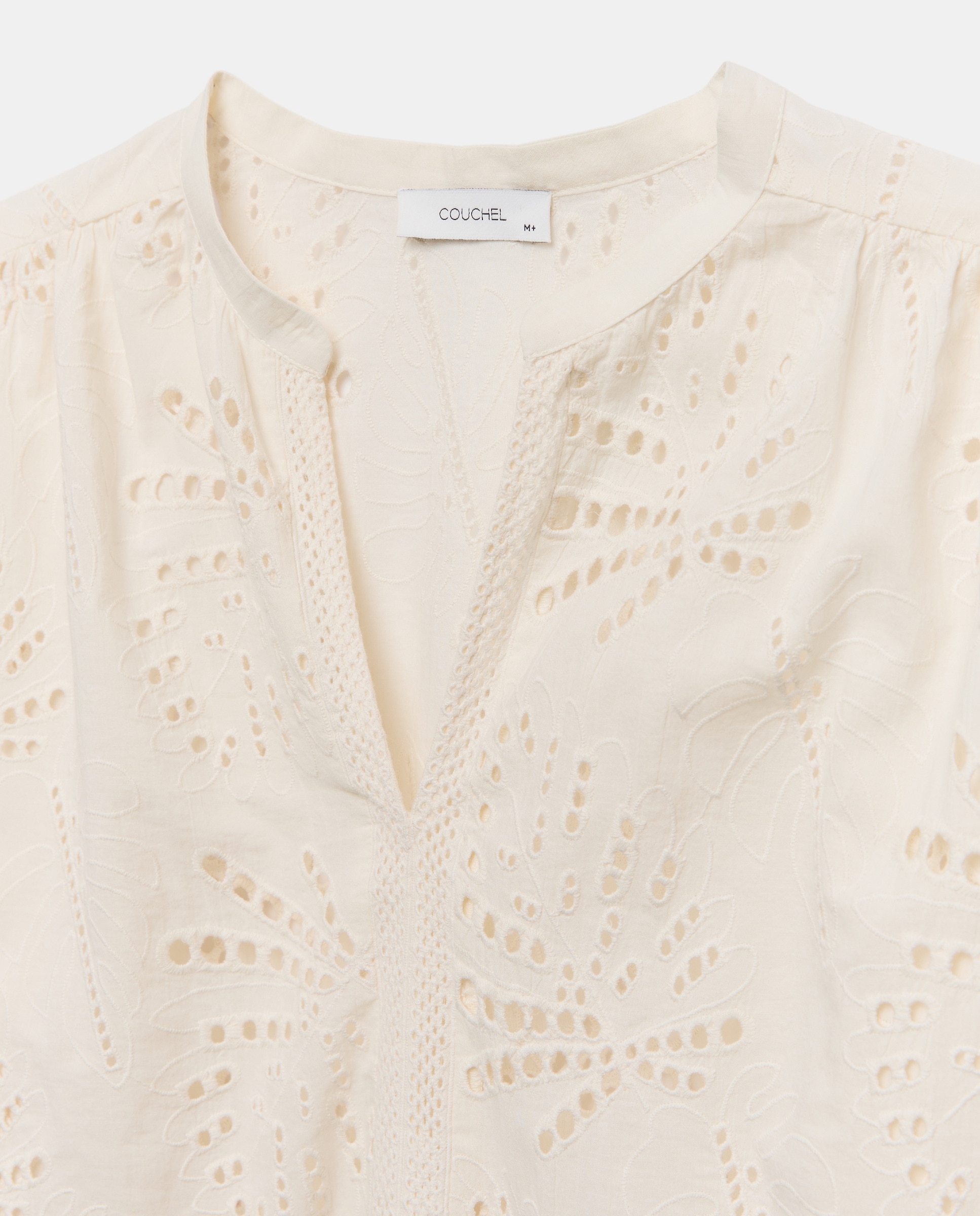 Blusa de Manga Comprida com Bordados Combinados 120 Cru-6