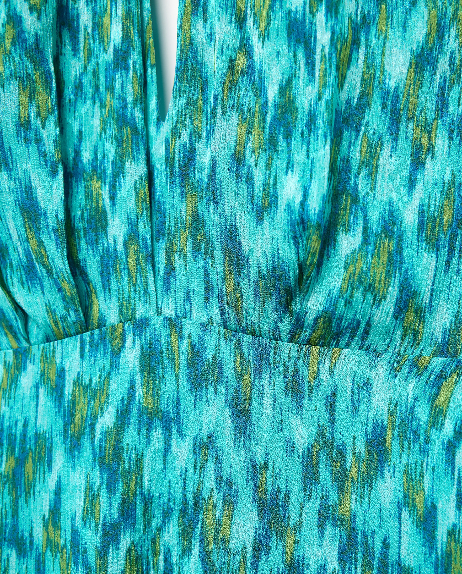 Vestido de Gola Halter com Jacquard Verde-6