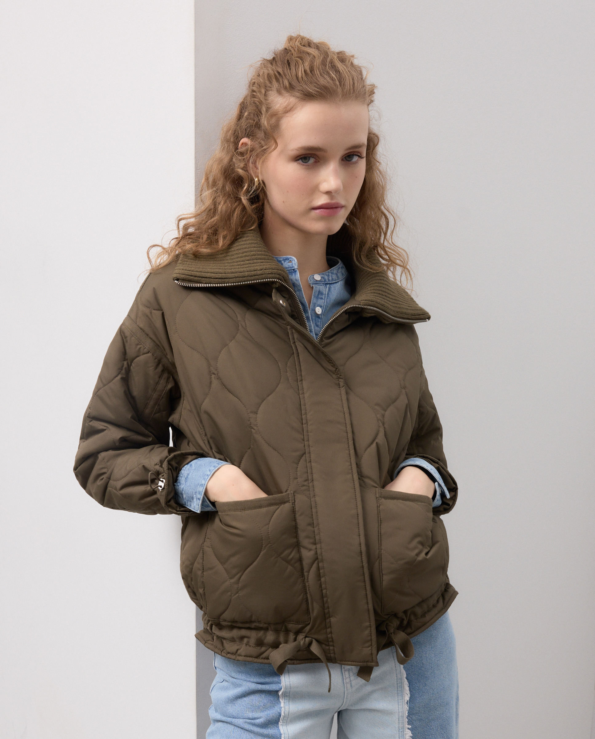 Imagem 0 de Casacão Acolchoado de Malha