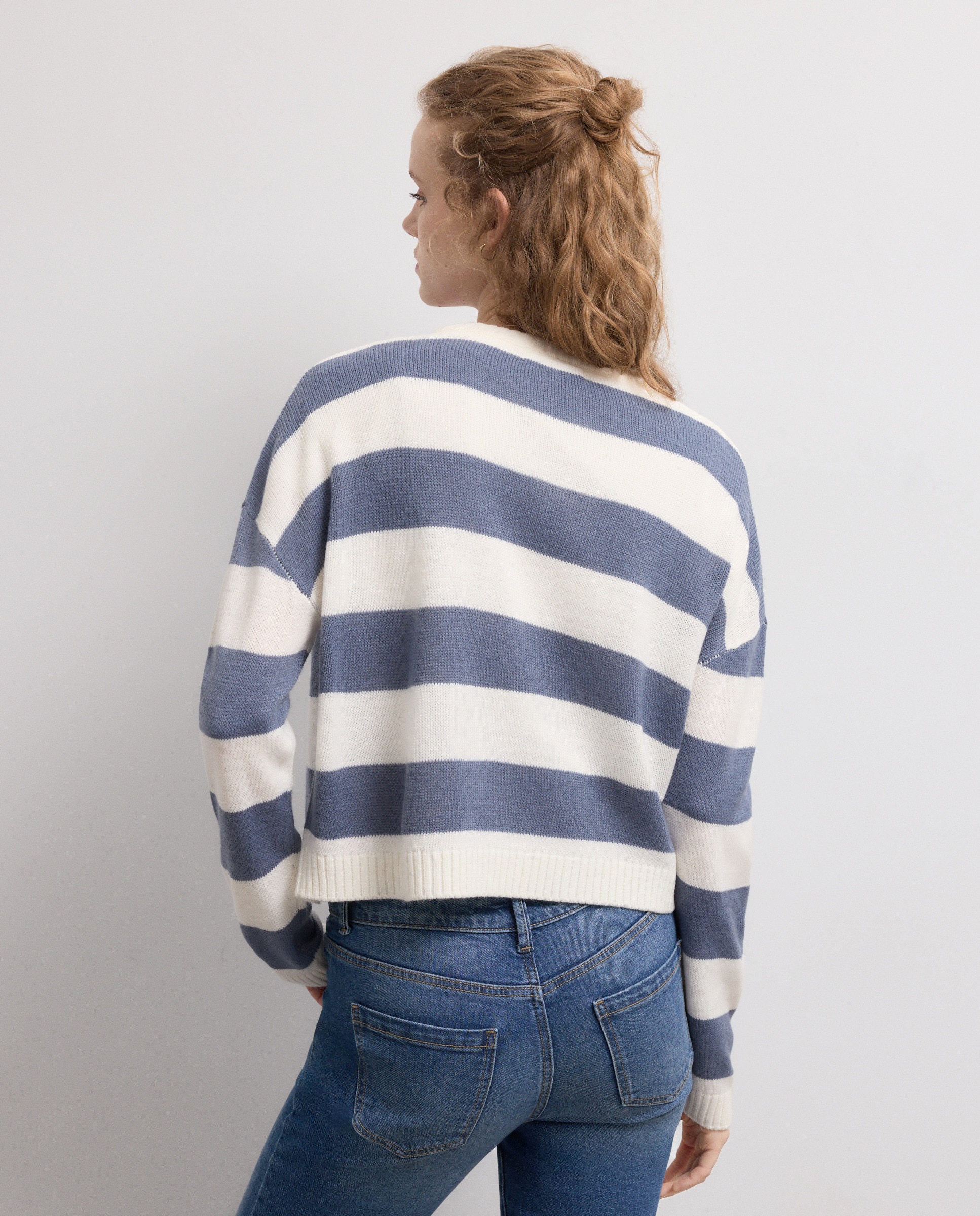 Camisola de Malha Acrílica com Estampado Azul pálido-3