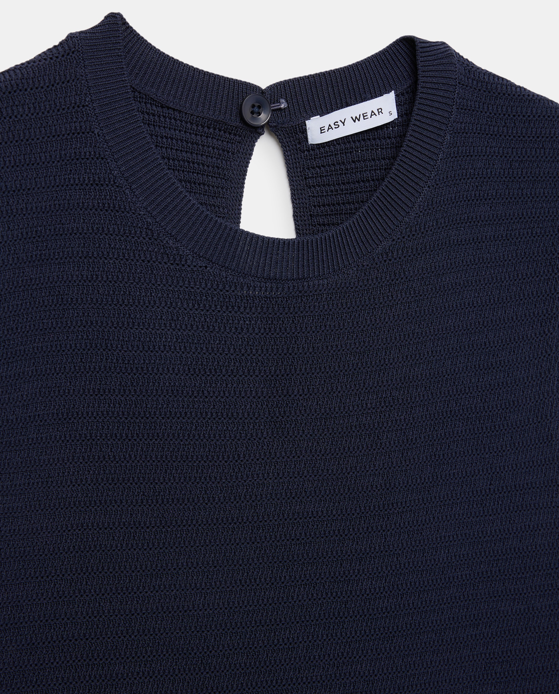 Camisola de Malha com Manga Caída Azul-marinho-5