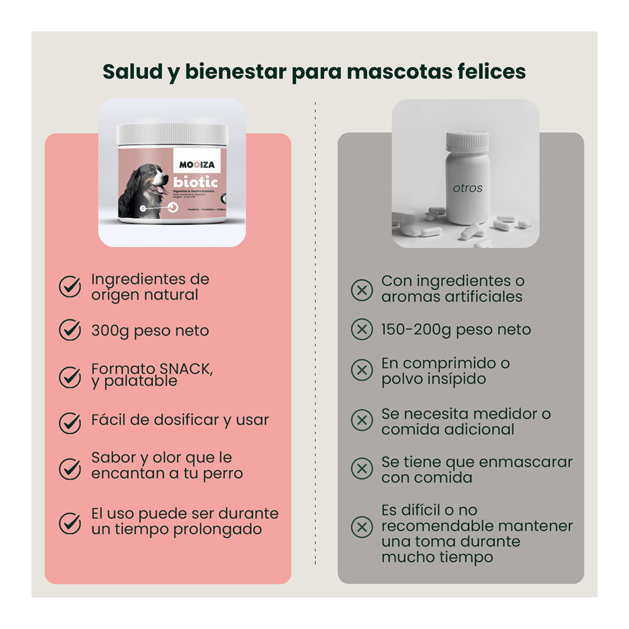 Snack natural para perros Biotic Moozia prebiotico cordero, patata y boniato 300 g 2