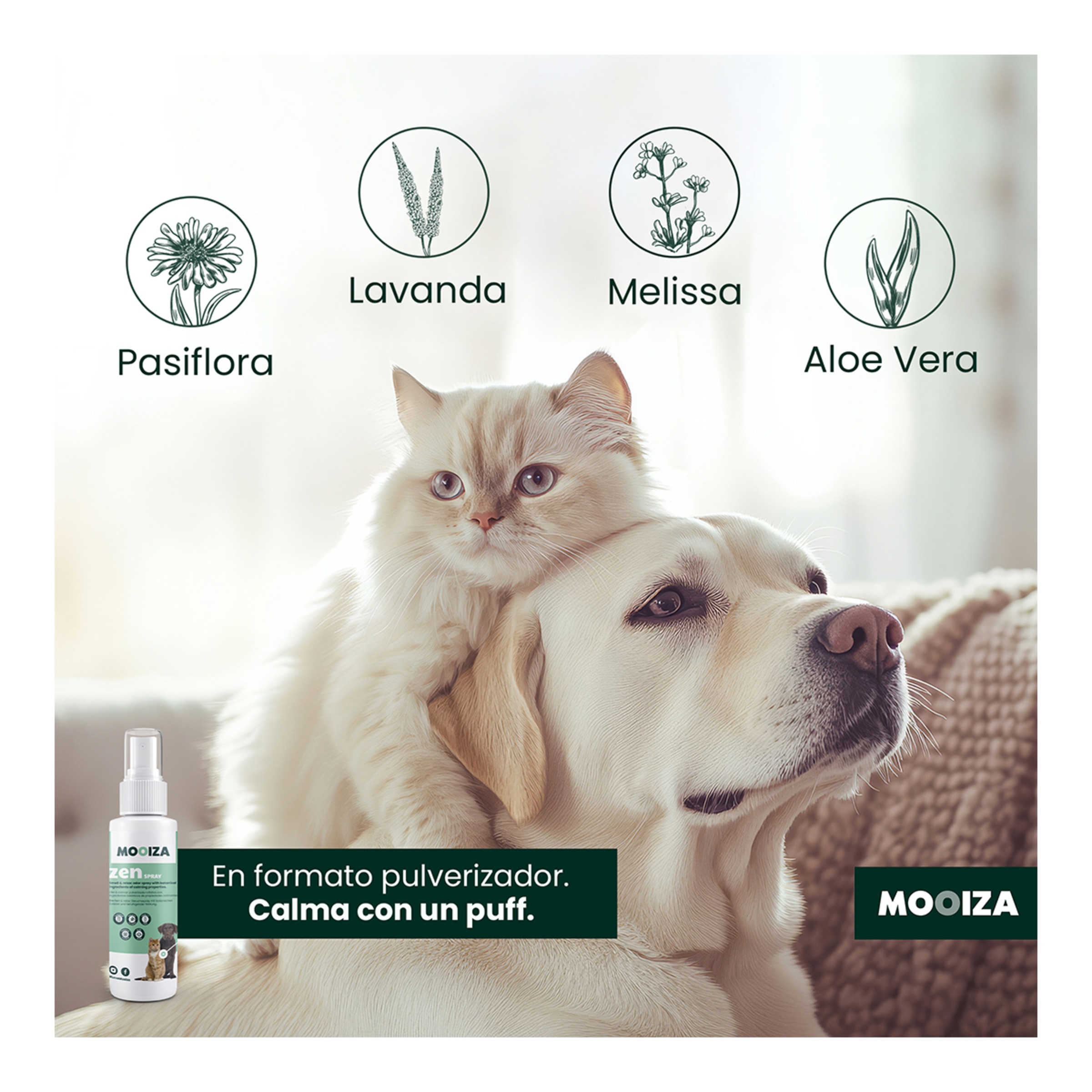 Spray calmante aromaterapia para perros y gatos Mooiza 125 ml 5