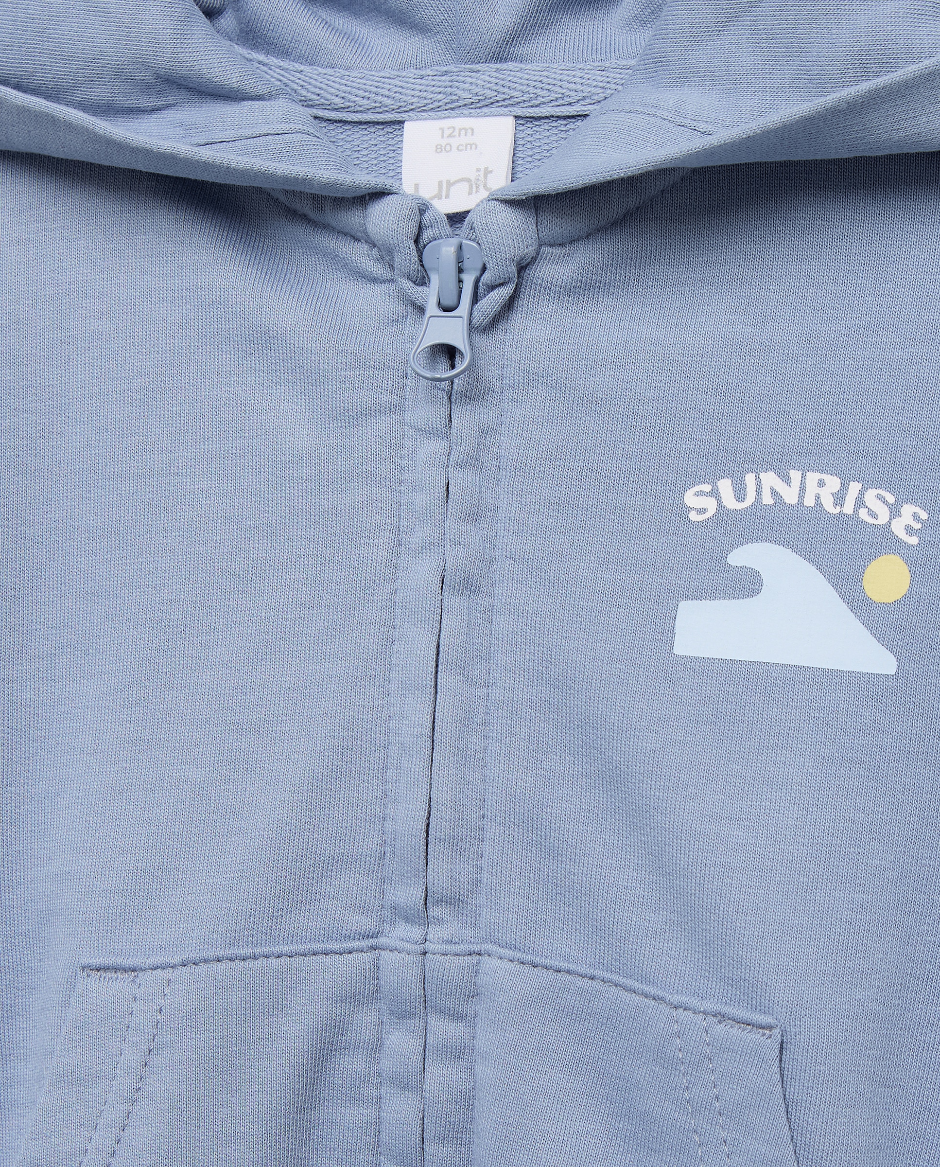 Sudadera de bebé estampada con capucha y cremallera 400 Azul-3