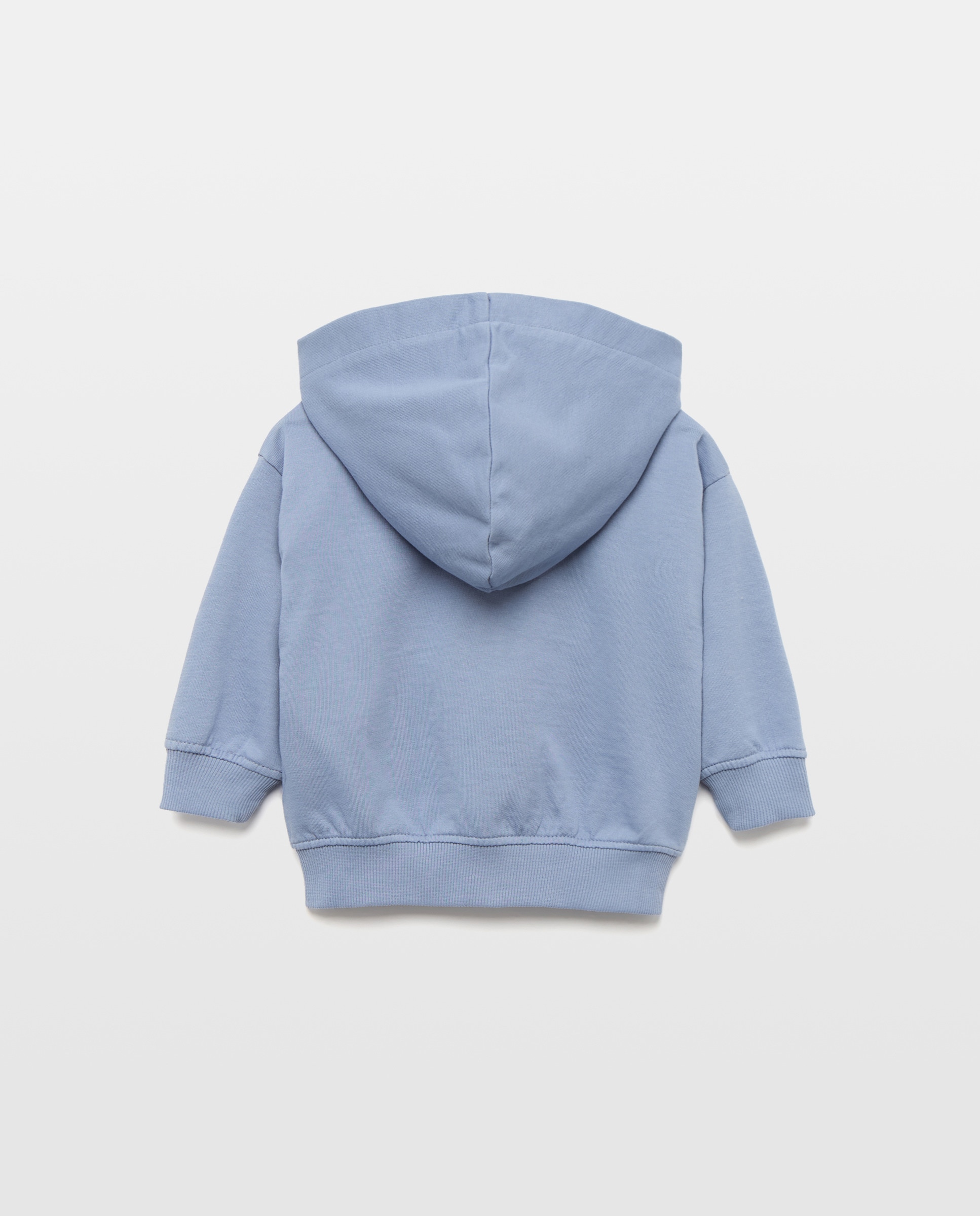 Sudadera de bebé estampada con capucha y cremallera 400 Azul-2