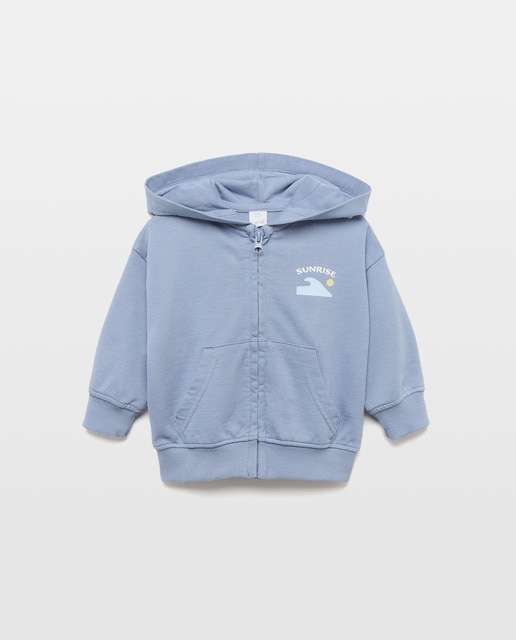 Imagen 0 de Sudadera de bebé estampada con capucha y cremallera